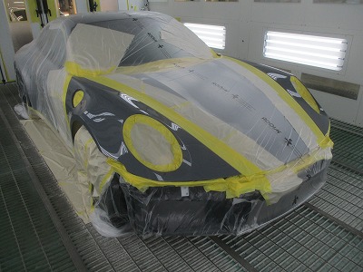 ポルシェ911カレラGTS 新車 フェニックススプレー式プロテクション 塗装 フロントセット