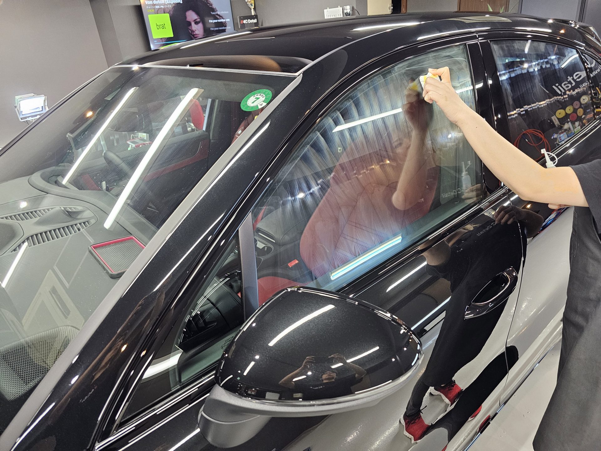 Porsche Cayenne S Coupe 新車 窓ガラスコーティング塗布