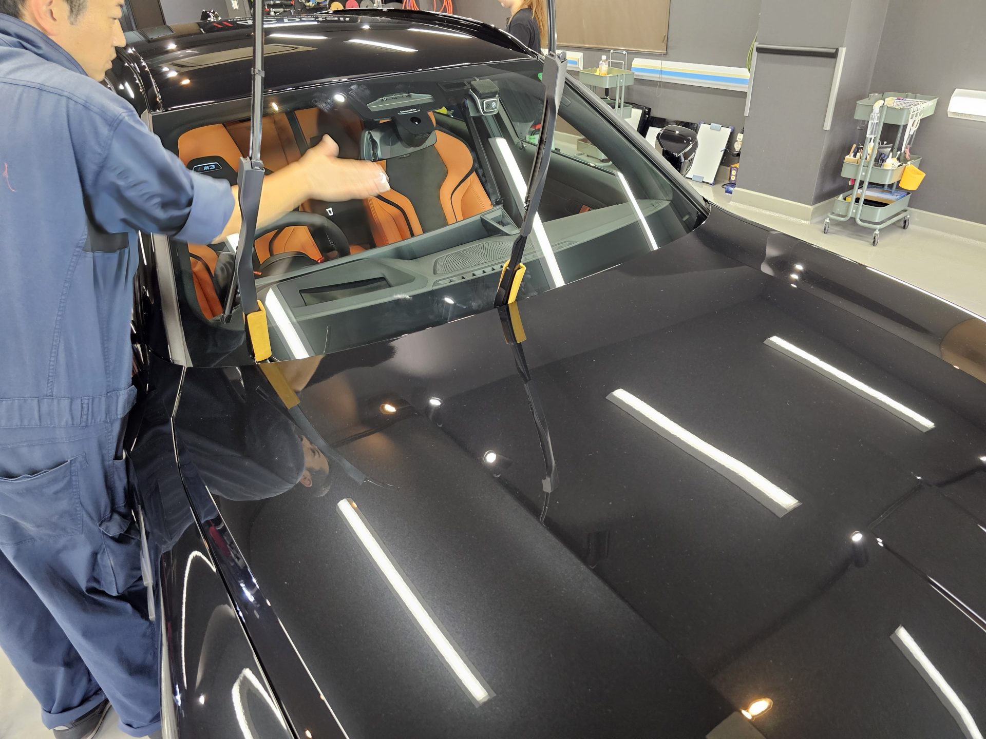 BMW M3ツーリング 新車 スリックフロントガラスコーティング