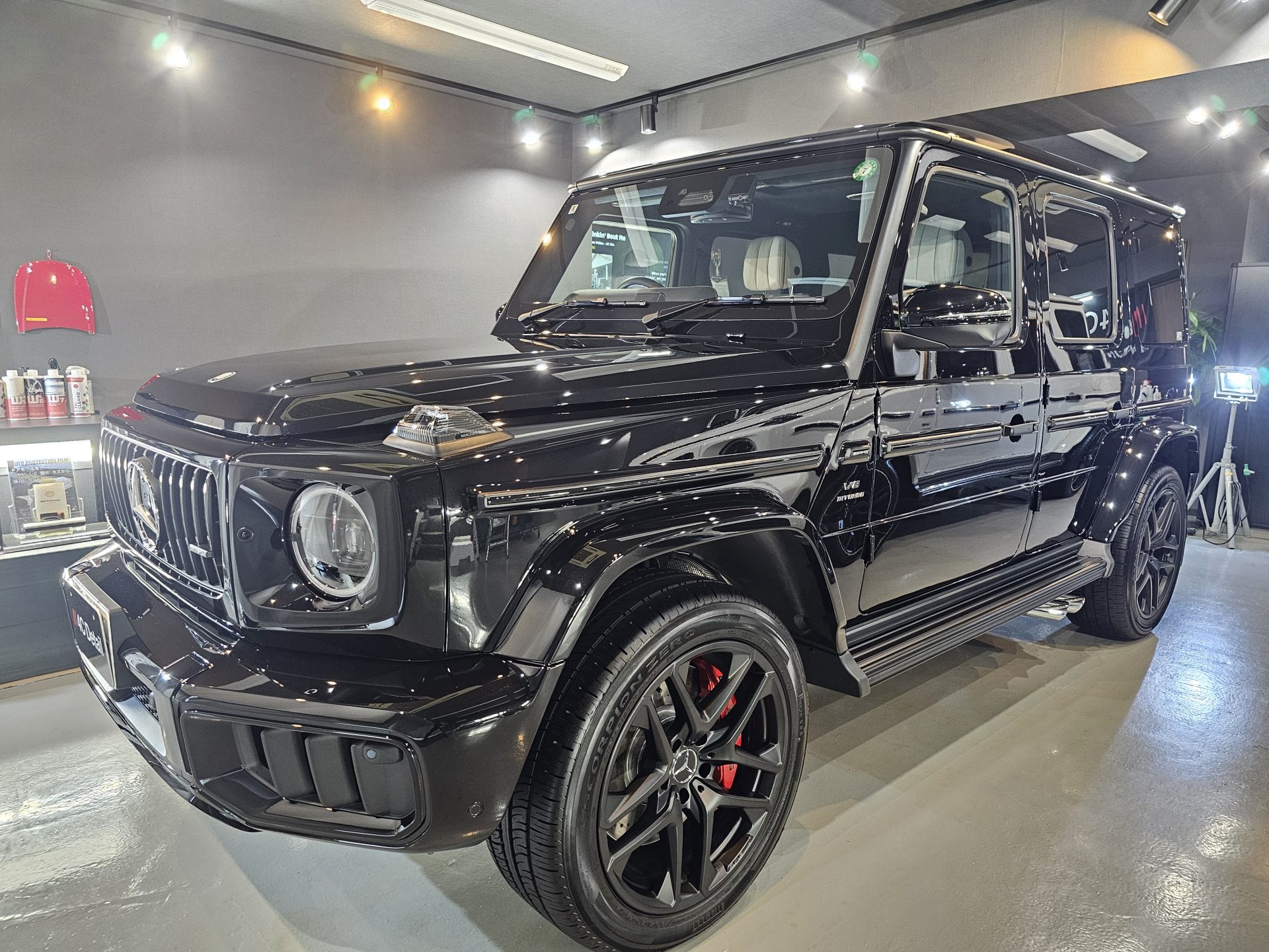 新車メルセデスAMG G63(W465) GTECHNIQクリスタルセラムBLACKセラミックコーティング・ブラックアウトラッピング他 横浜市緑区