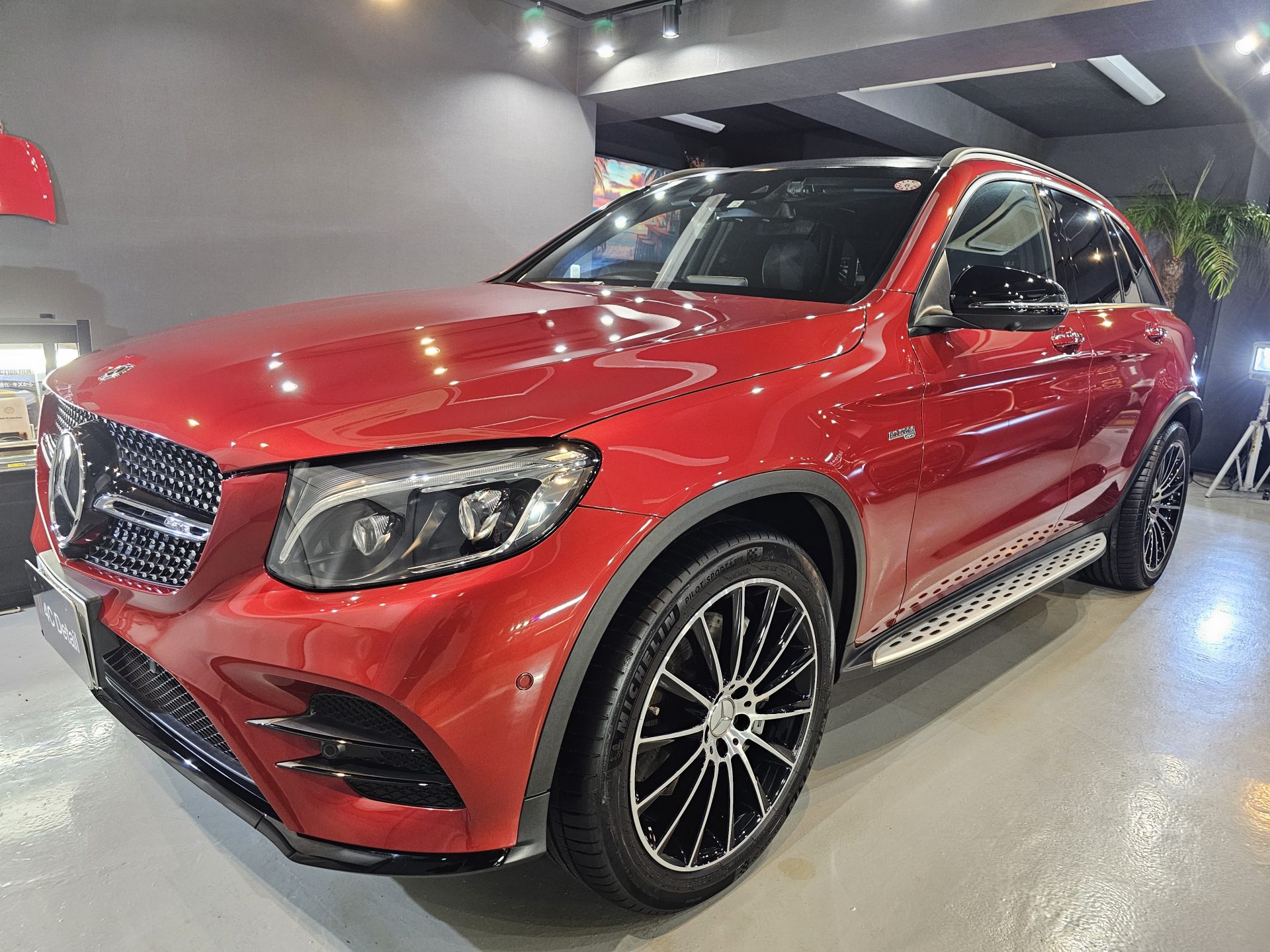 2018年式Mercedes-AMG GLC43 4Cプレミアムガラスコーティング・窓枠モールラッピング 横浜市旭区