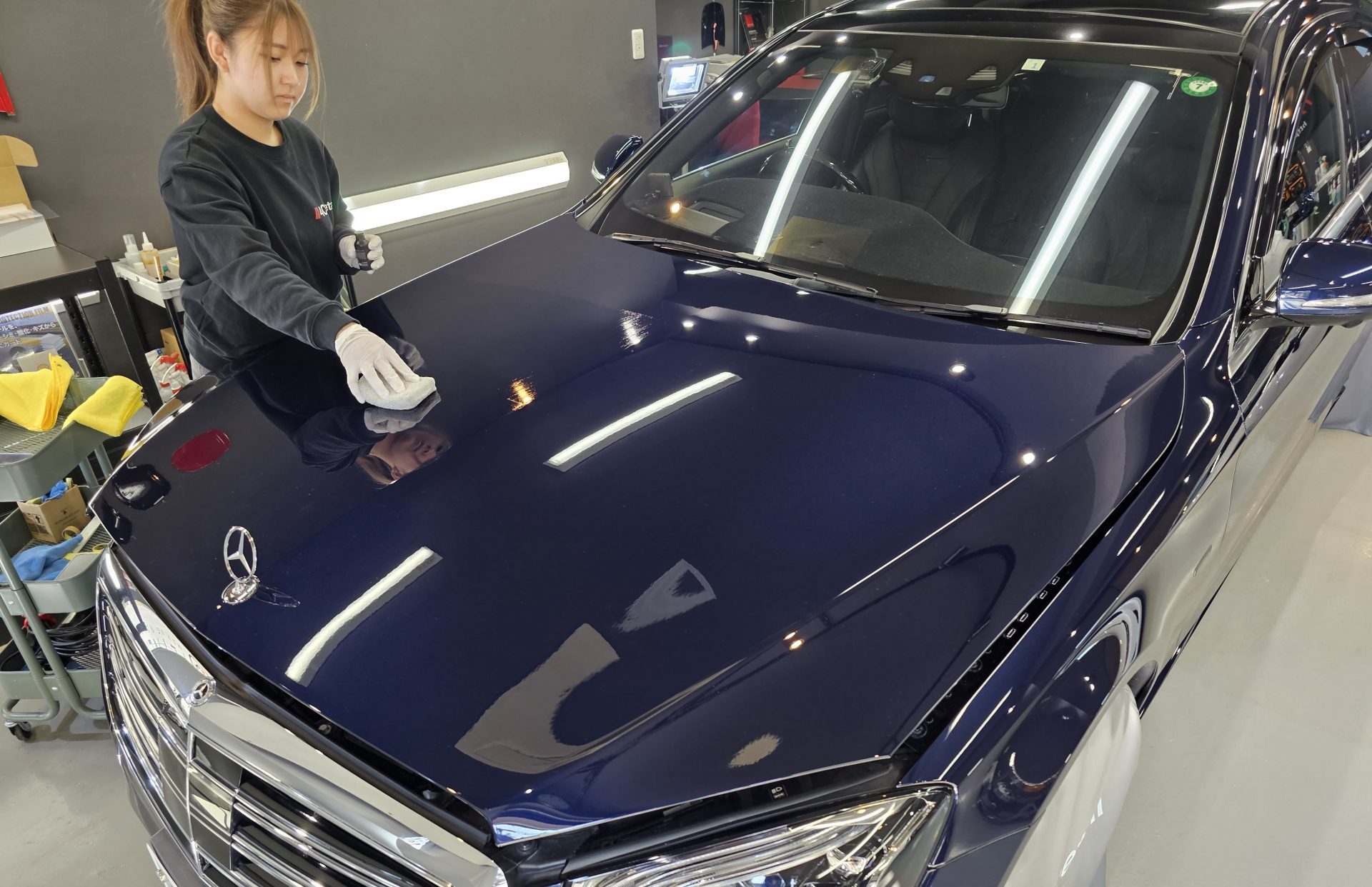 メルセデスベンツS560e セラミックコーティング塗布