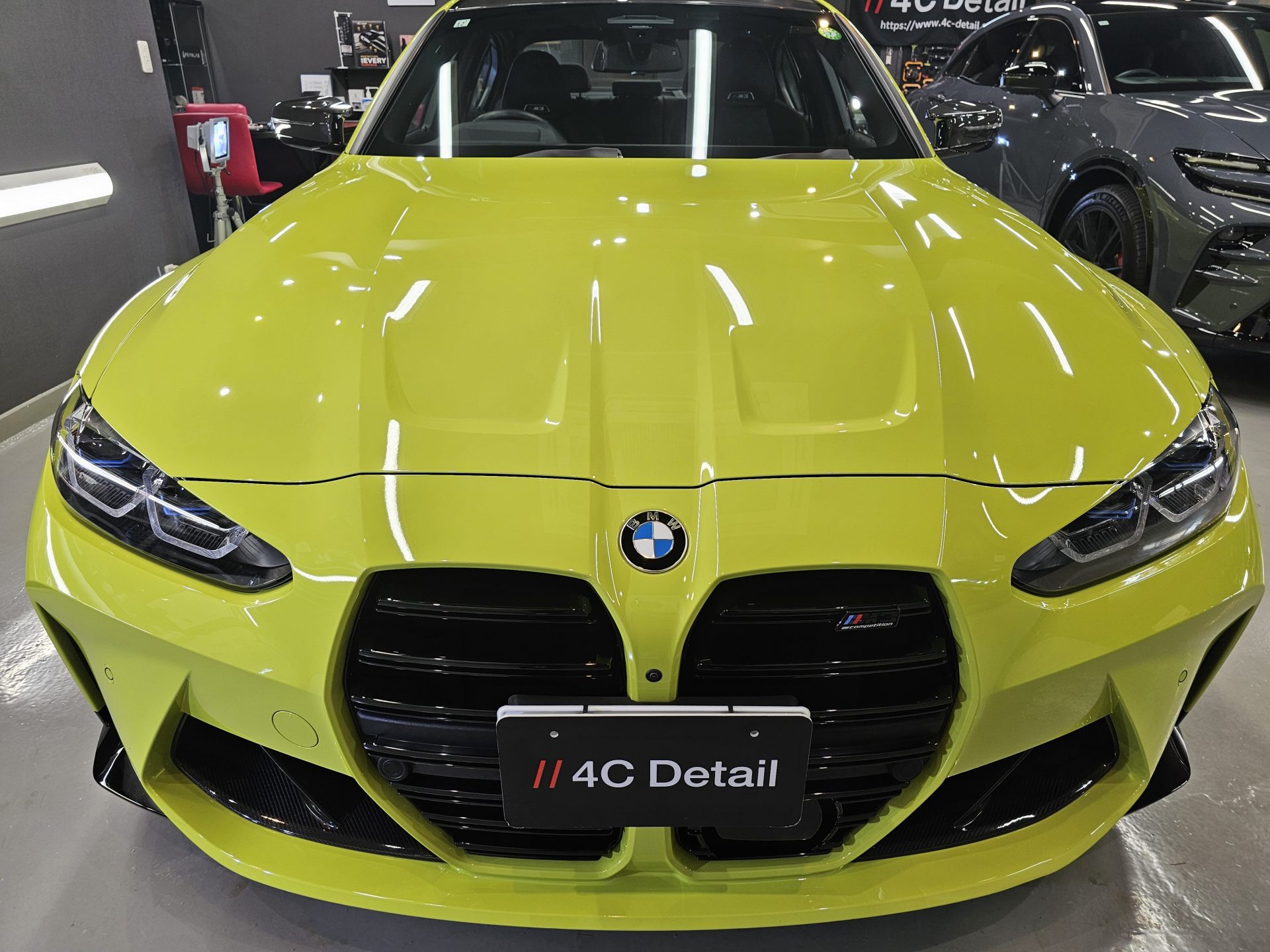 2021BMW M3コンペティション サンパウロイエロー サーブフェイスセラミックコーティングフル施工