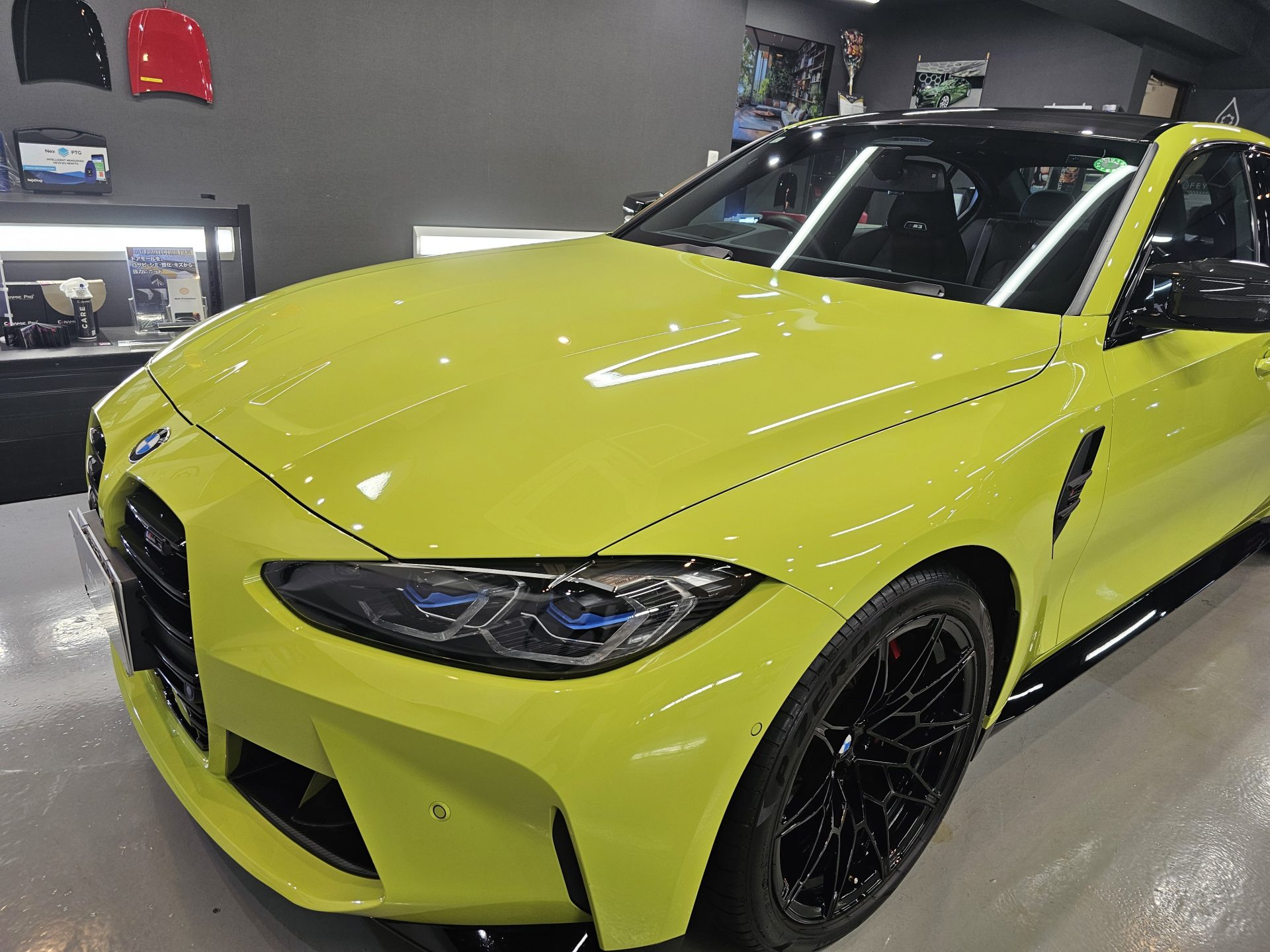 2021BMW M3コンペティション サンパウロイエロー サーブフェイスセラミックコーティング艶
