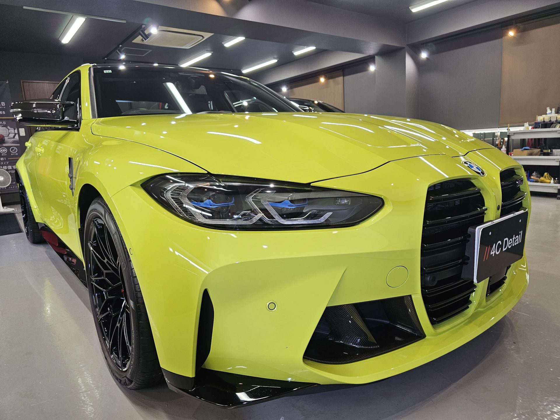 2021BMW M3コンペティション サンパウロイエロー セラミックコーティングフル施工