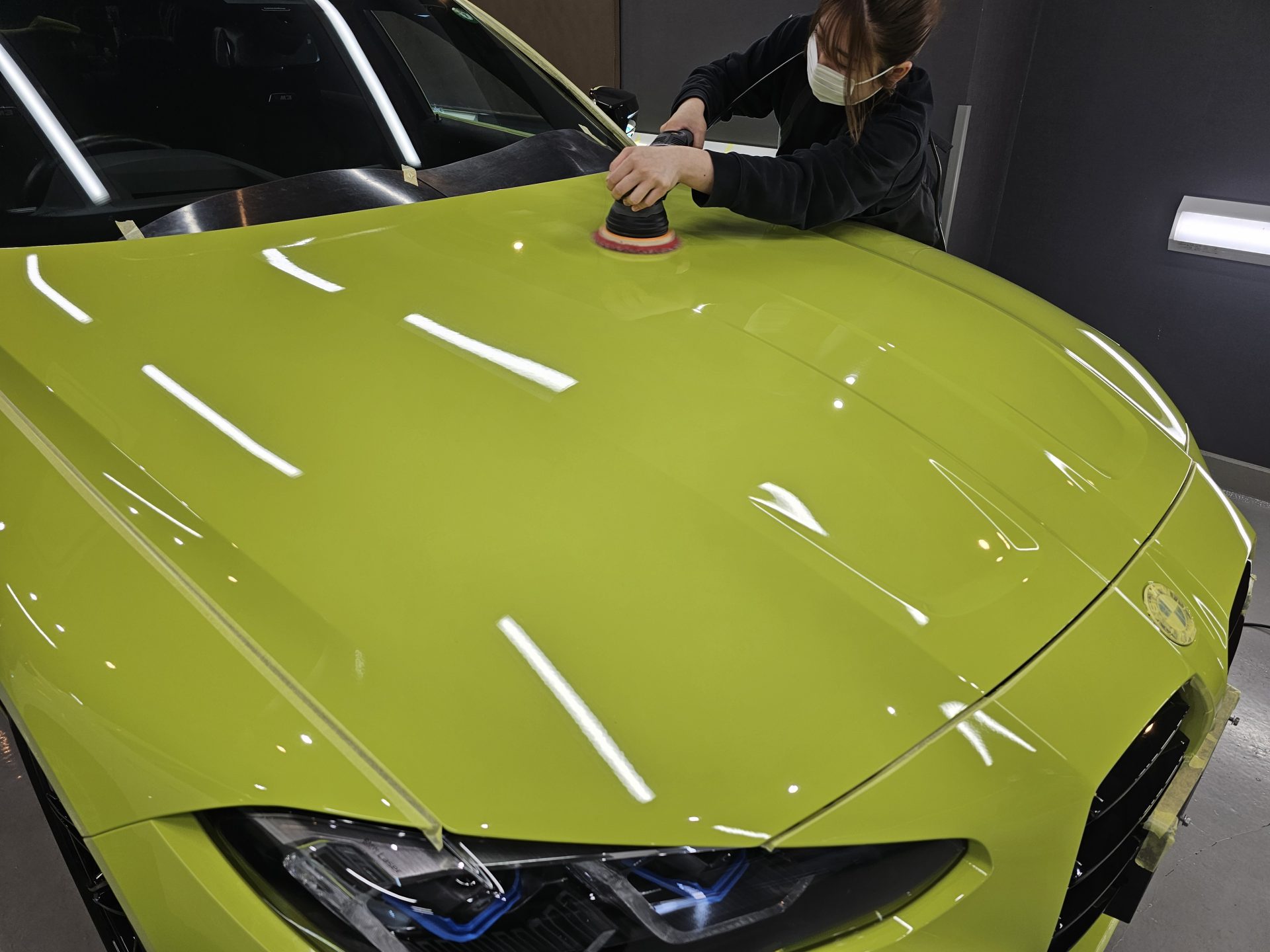 2021BMW M3コンペティション サンパウロイエロー 研磨 下地処理
