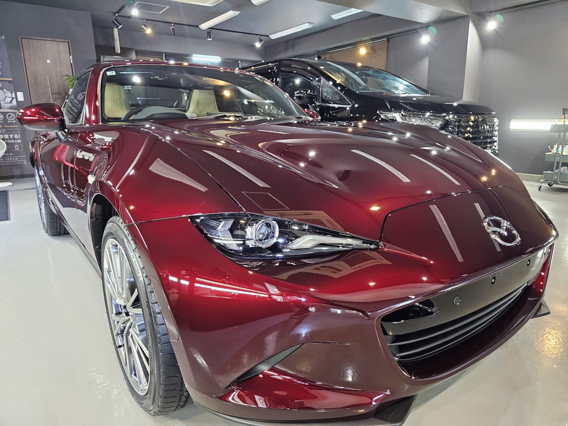 マツダロードスターRF 35周年記念車 アーティザンレッドプレミアムメタリック GTECHNIQクリスタルセラムブラックセラミックコーティング