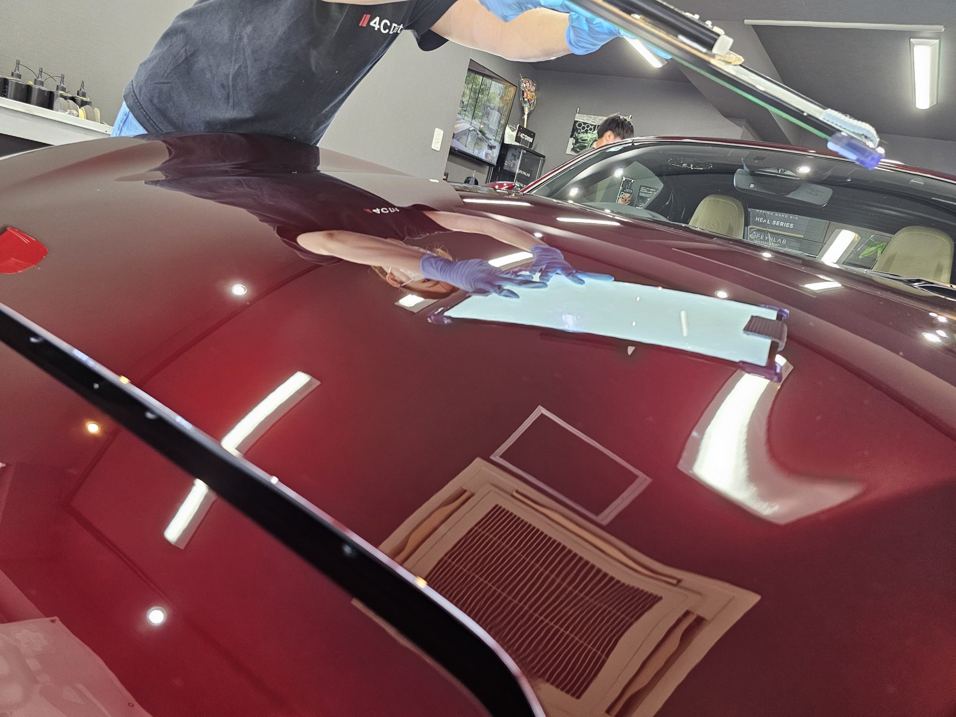 マツダロードスターRF 35周年記念車 アーティザンレッドプレミアムメタリック コーティング確認