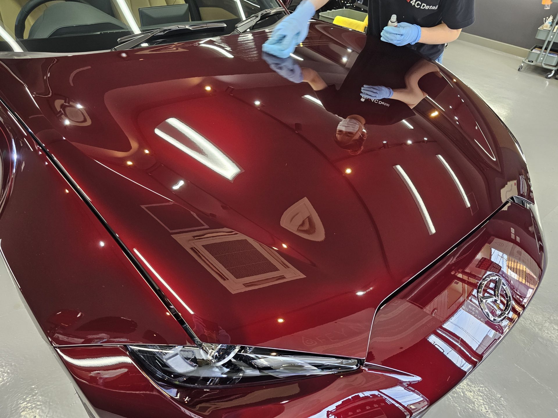 マツダロードスターRF 35周年記念車 アーティザンレッドプレミアムメタリック セラミックコーティング塗布