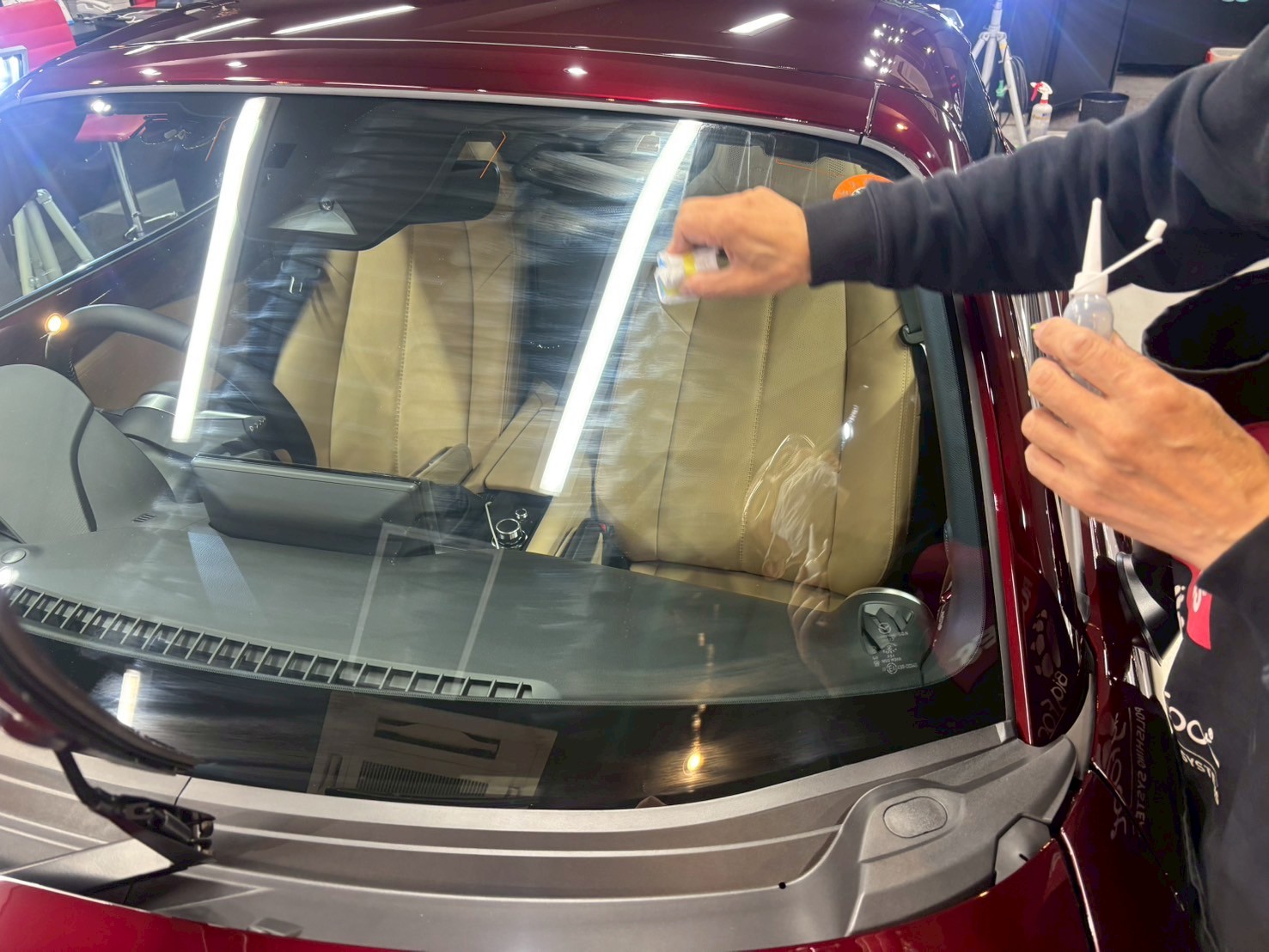 マツダロードスターRF 35周年記念車 アーティザンレッドプレミアムメタリック 窓ガラスコーティング