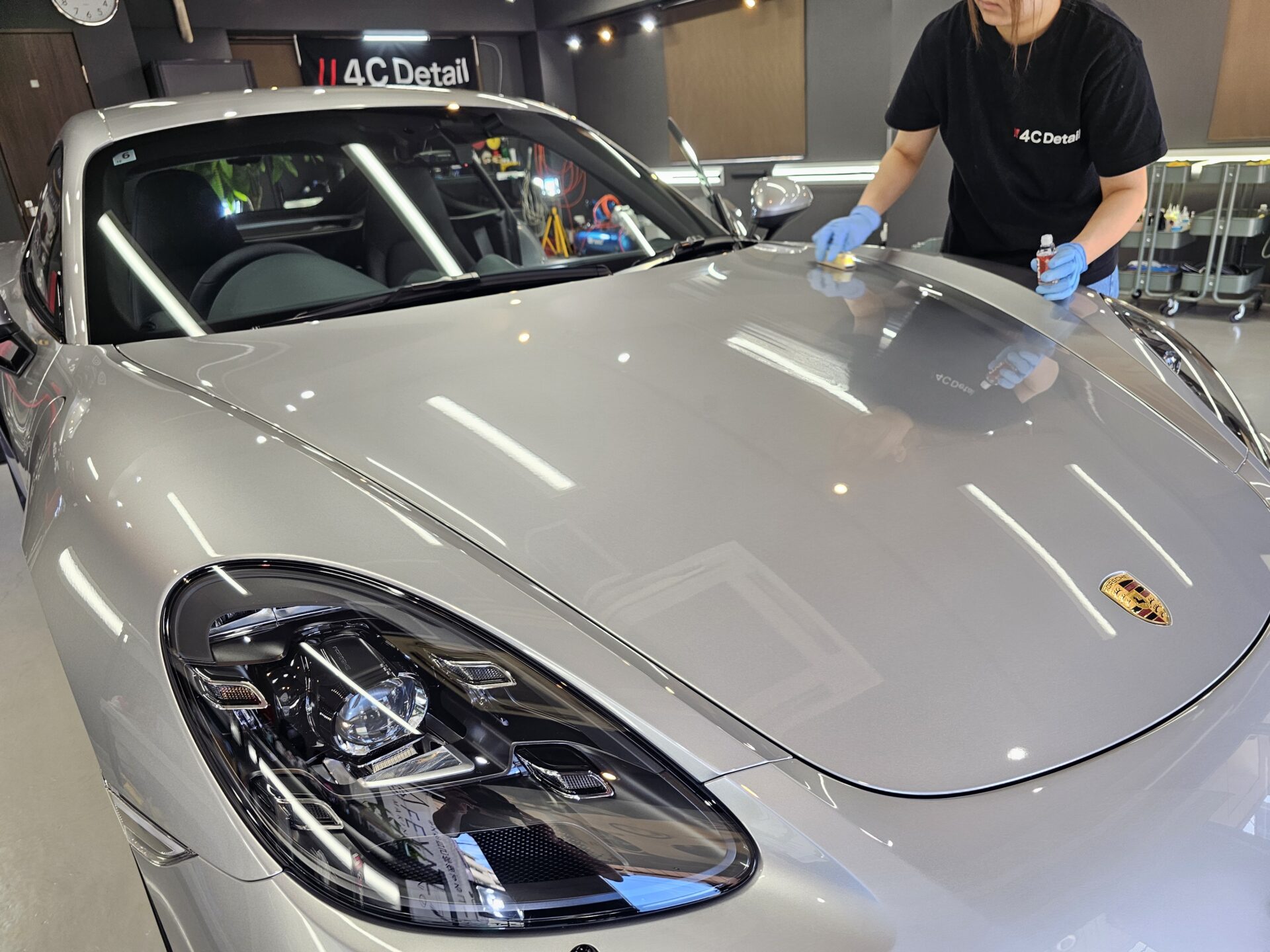 ポルシェ718ケイマンGTS4.0新車 GTECHNIQ EXO塗布