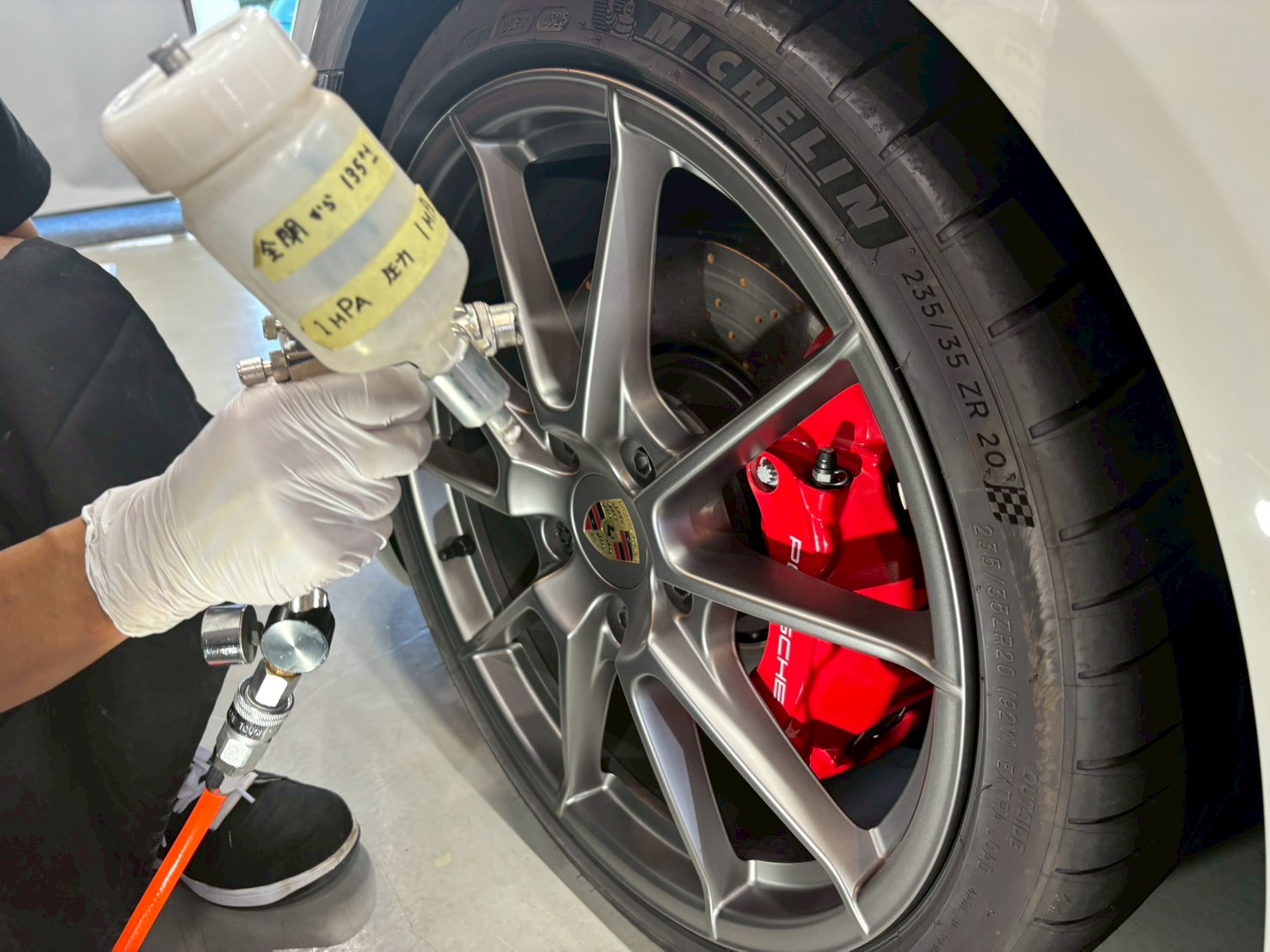ポルシェ718ボクスターGTS4.0 新車 吹付ホイールコーティング