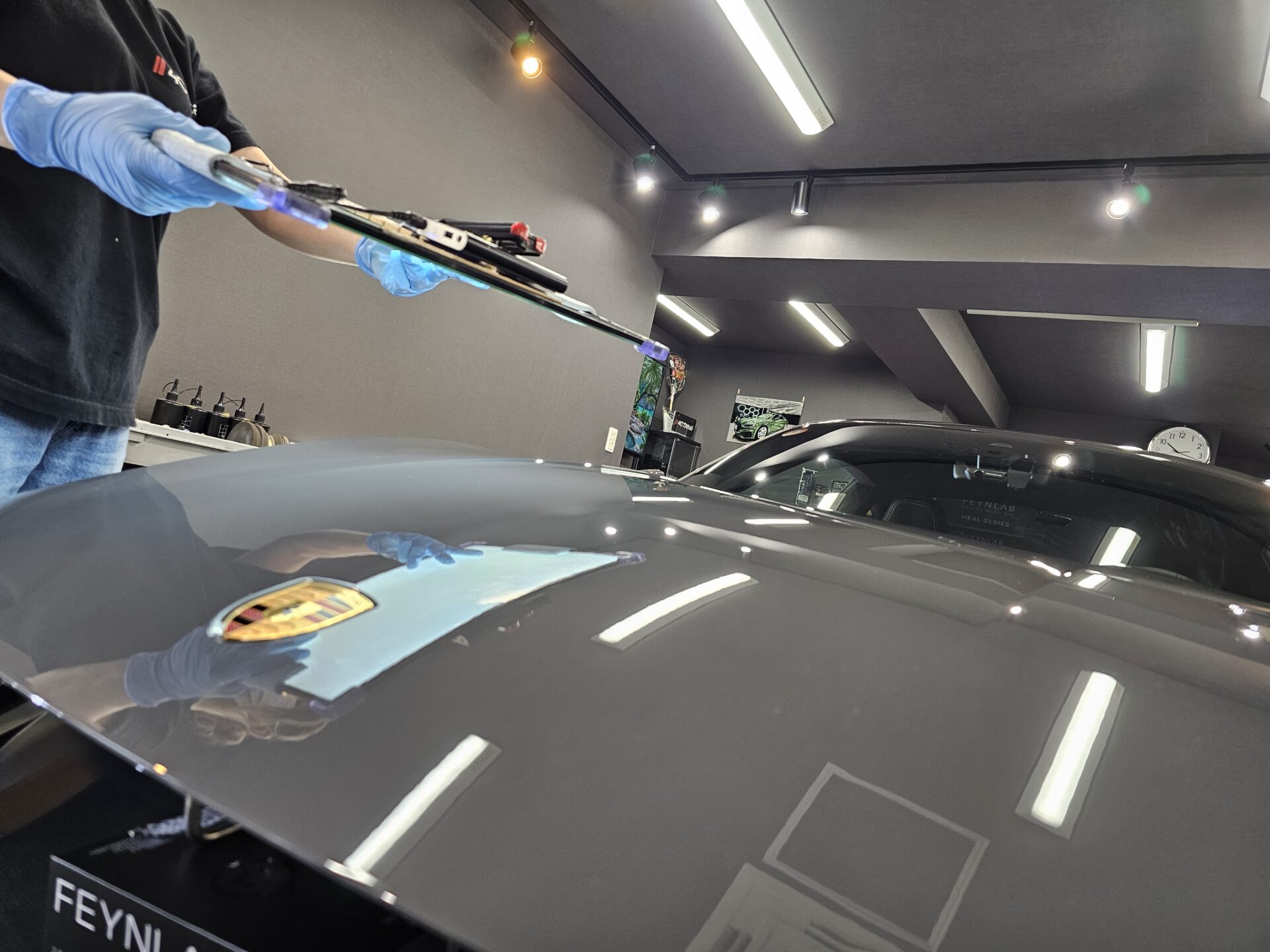 ポルシェ911カレラGTS(992.2)新車 ストレートグレーネオ フィルム用セラミックコーティング チェック