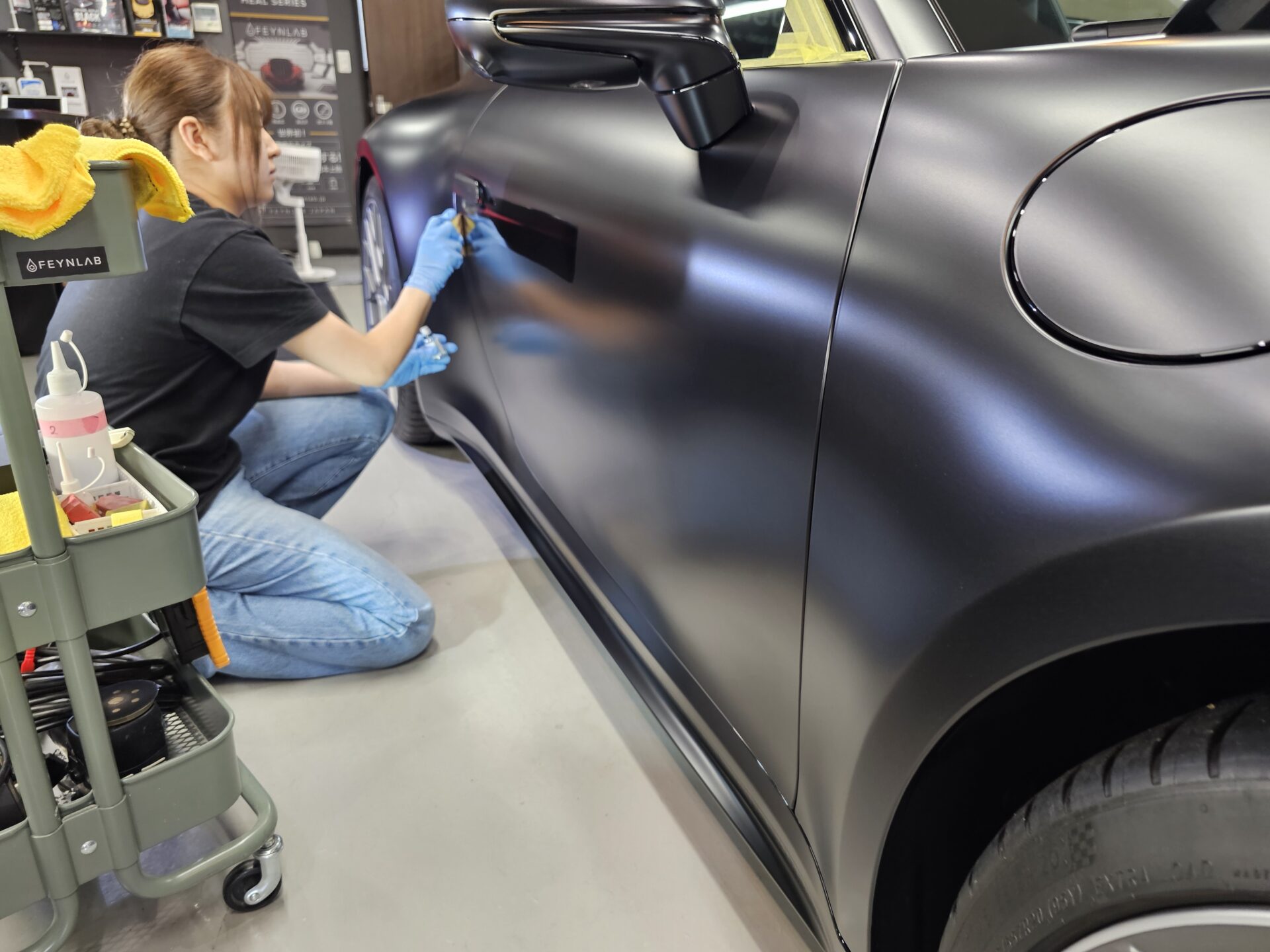 ポルシェ911カレラS(992.2) XPELステルスフルプロテクションフィルム マットブラックラッピング PPFセラミックコート