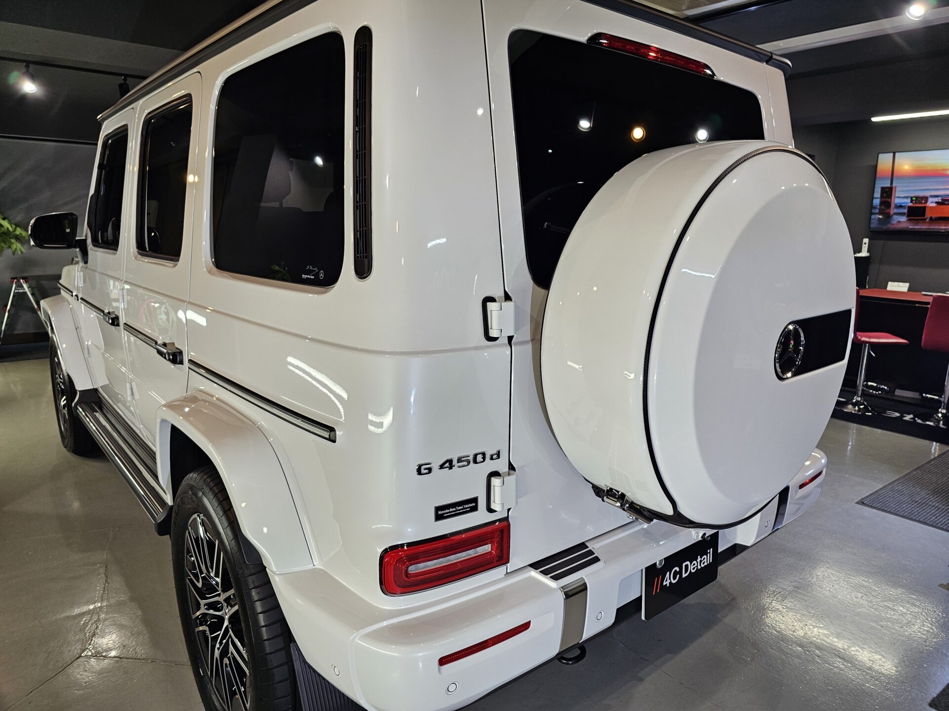 メルセデスベンツG450d ゲレンデ 新車 オパリスホワイト ジーテクニッククリスタルセラムブラックセラミックコーティング