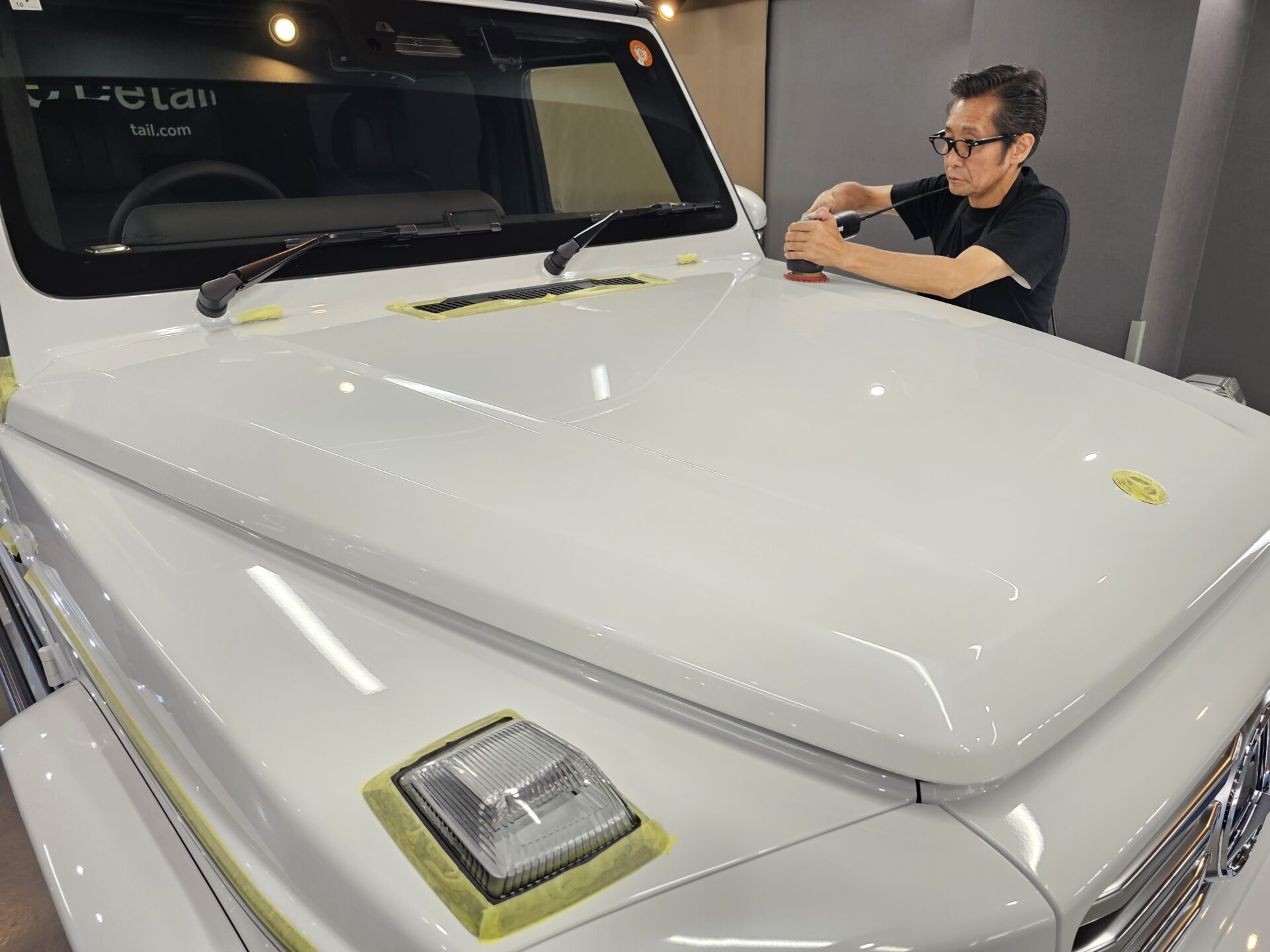 メルセデスベンツG450d ゲレンデ 新車 オパリスホワイト 研磨 磨き 下地処理