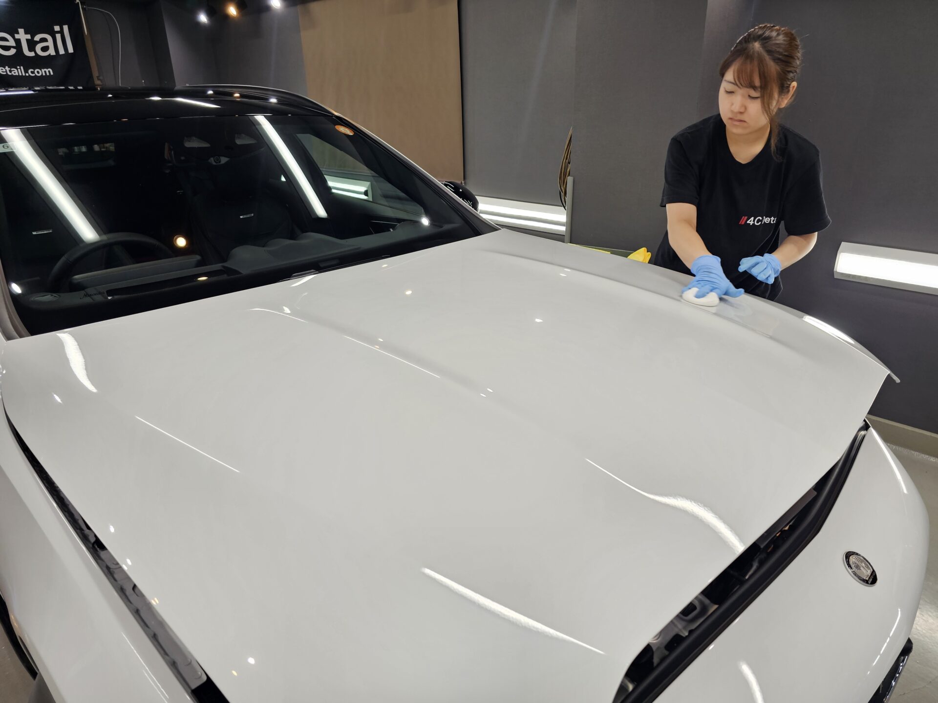 メルセデスAMG C43ステーションワゴン S206 オパリスホワイト セラミックコーティング塗布
