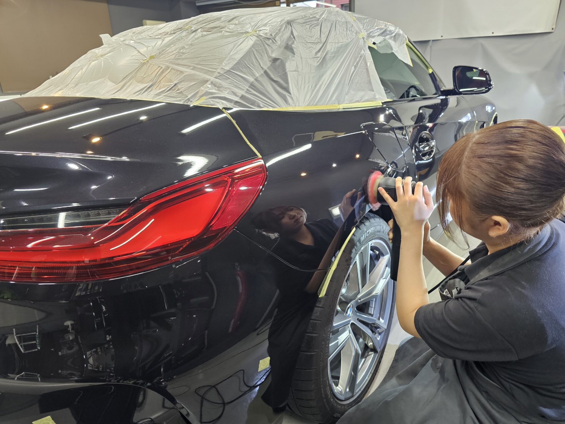 BMW Z4 XPEL STELTH PPF マットプロテクションフィルム 施工前研磨処理