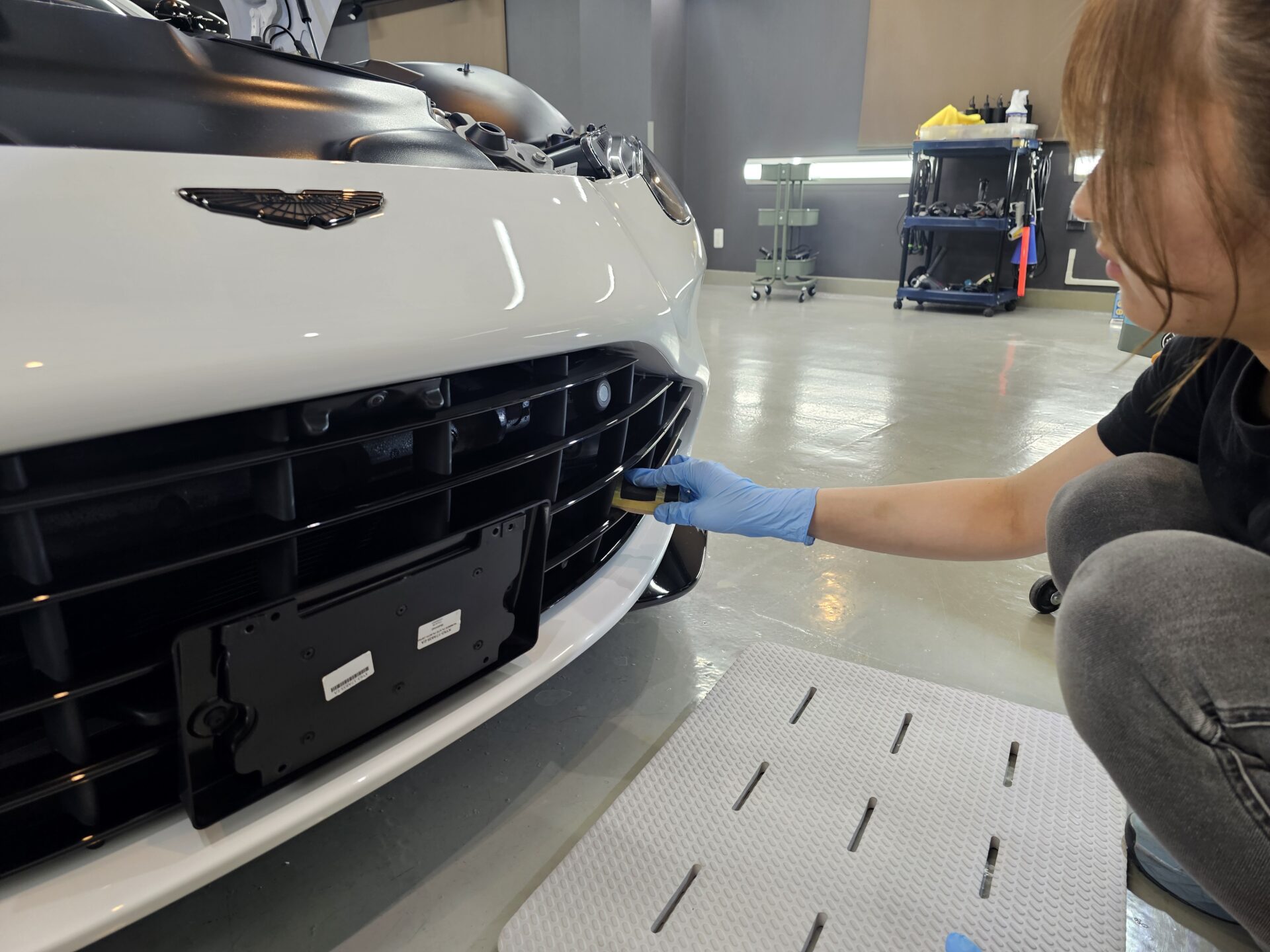 アストンマーチンヴァンテージ フロントグリルコーティング