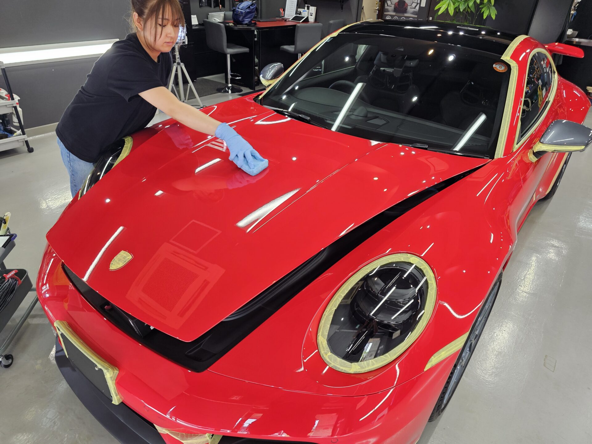 ポルシェ911カレラT 992.2 新車 FEYNLABヒールプラスセラミックコーティング塗布