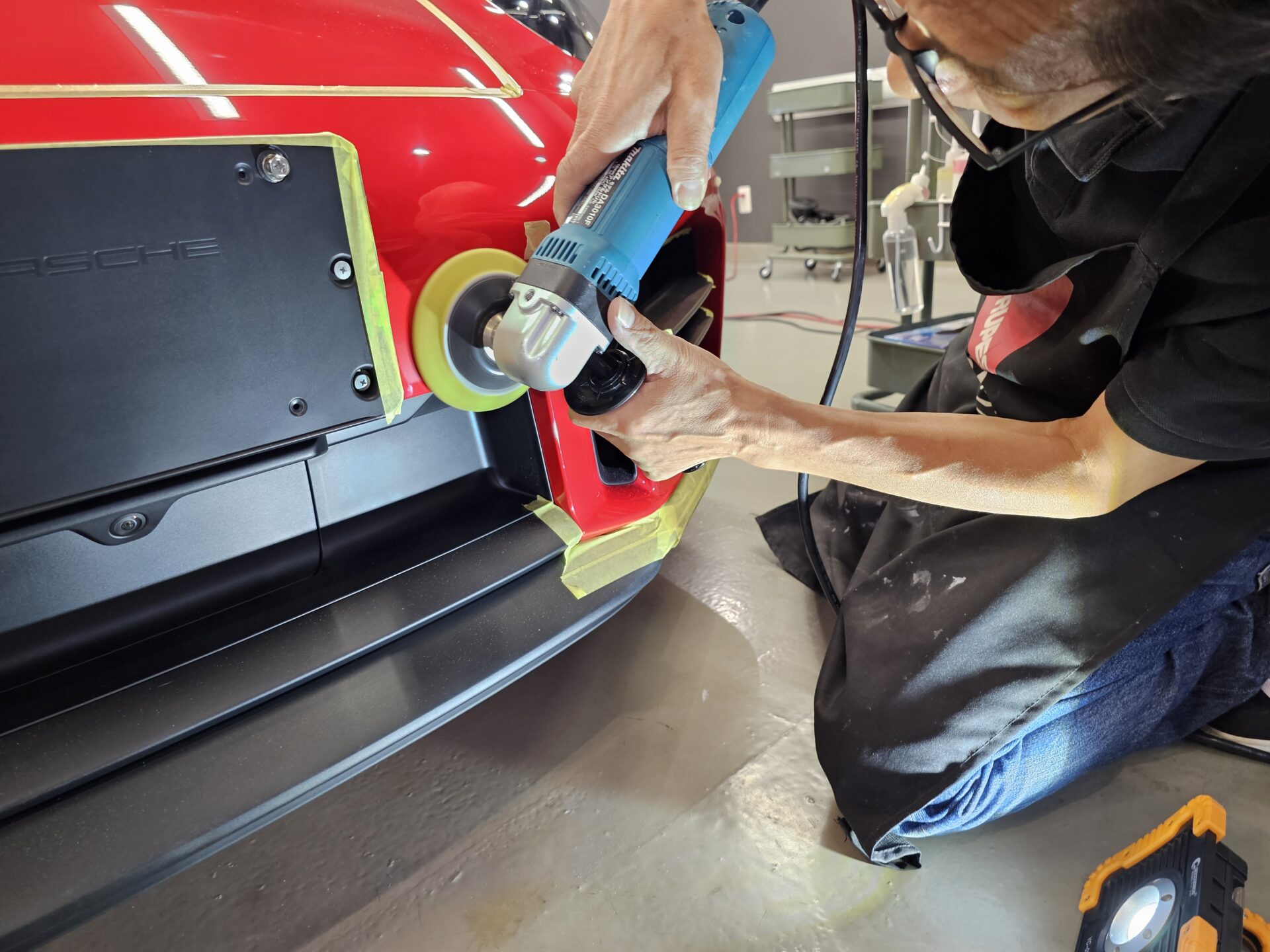 ポルシェ911カレラT 992.2 新車 バンパーフィルム跡消込