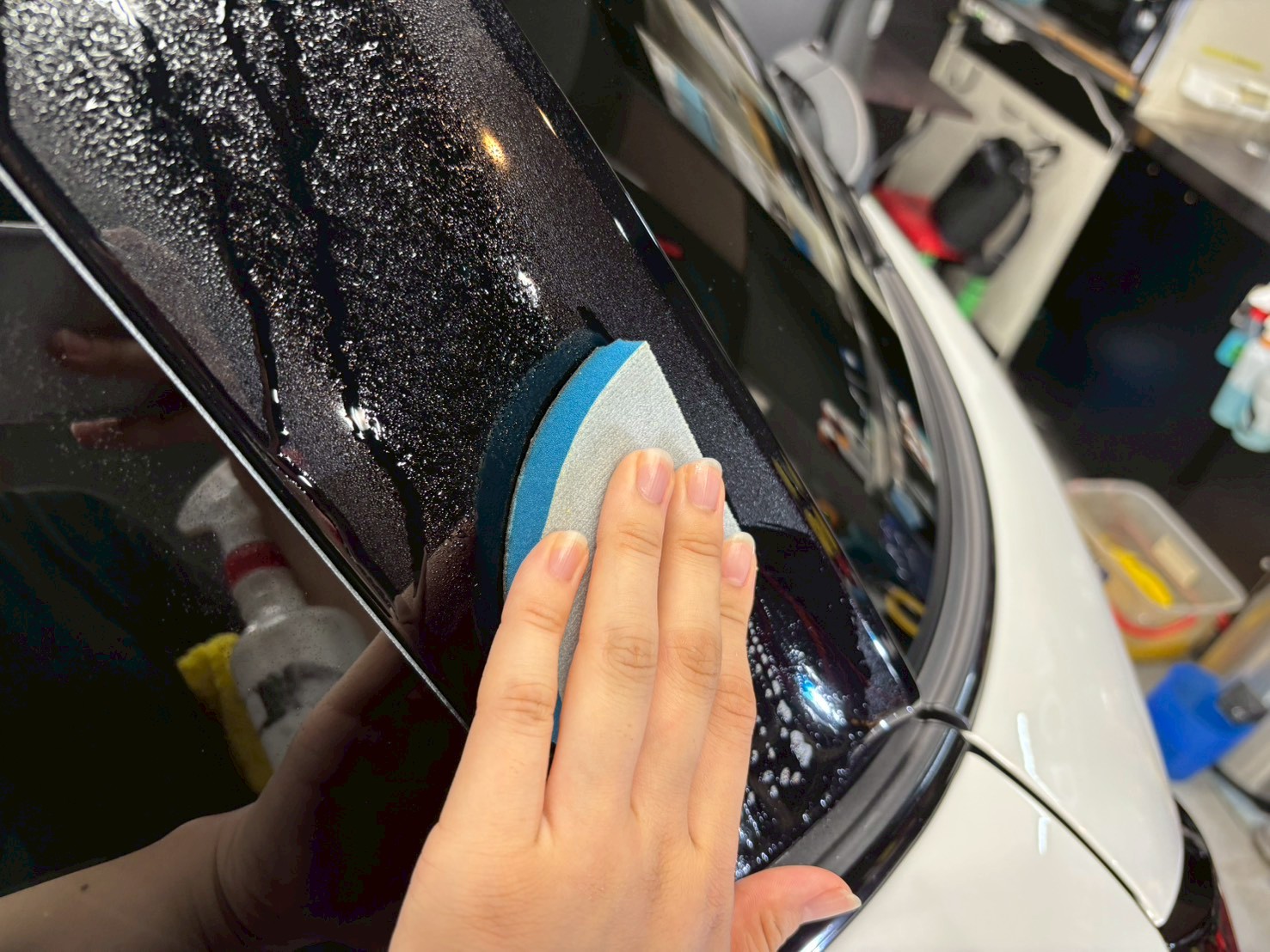 ミニクーパー付着物除去