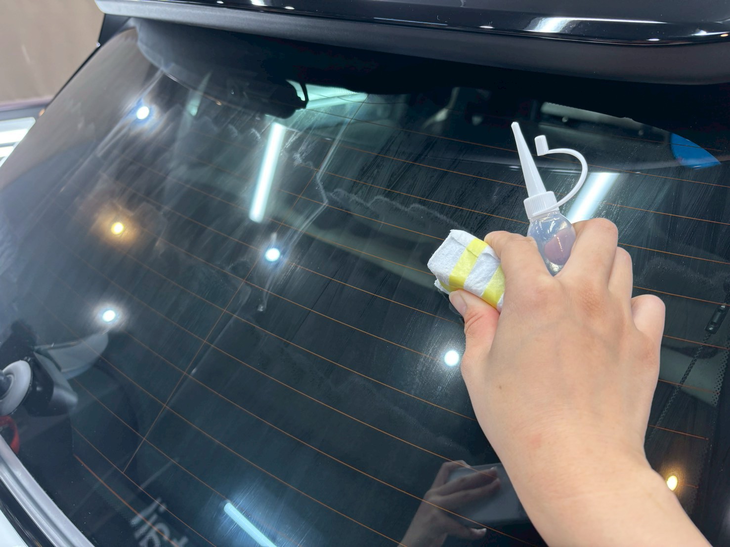 ミニクーパー窓ガラスコーティング