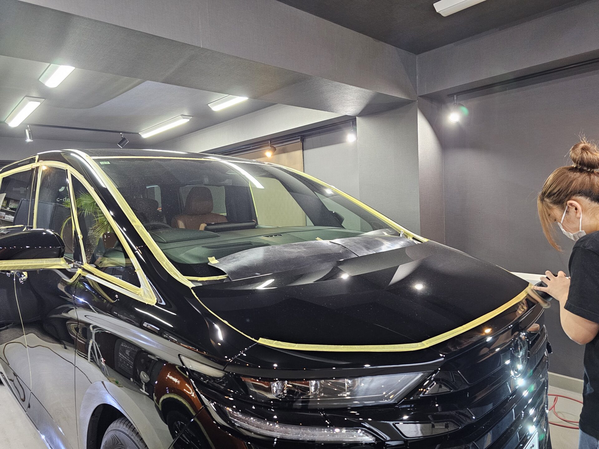 トヨタヴェルファイア40系 下地処理 磨き 研磨