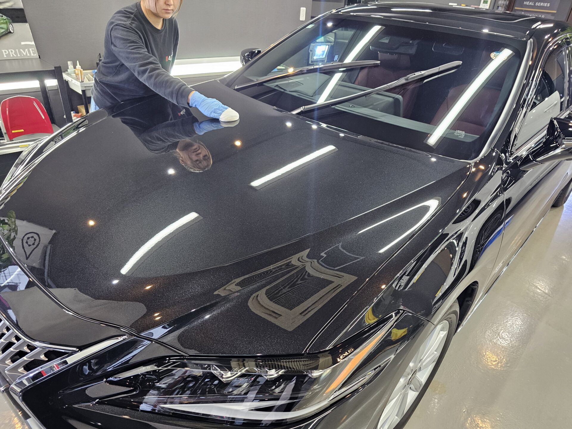 レクサスES300h 新車 GTECHNIQクリスタルセラムBLACK塗布