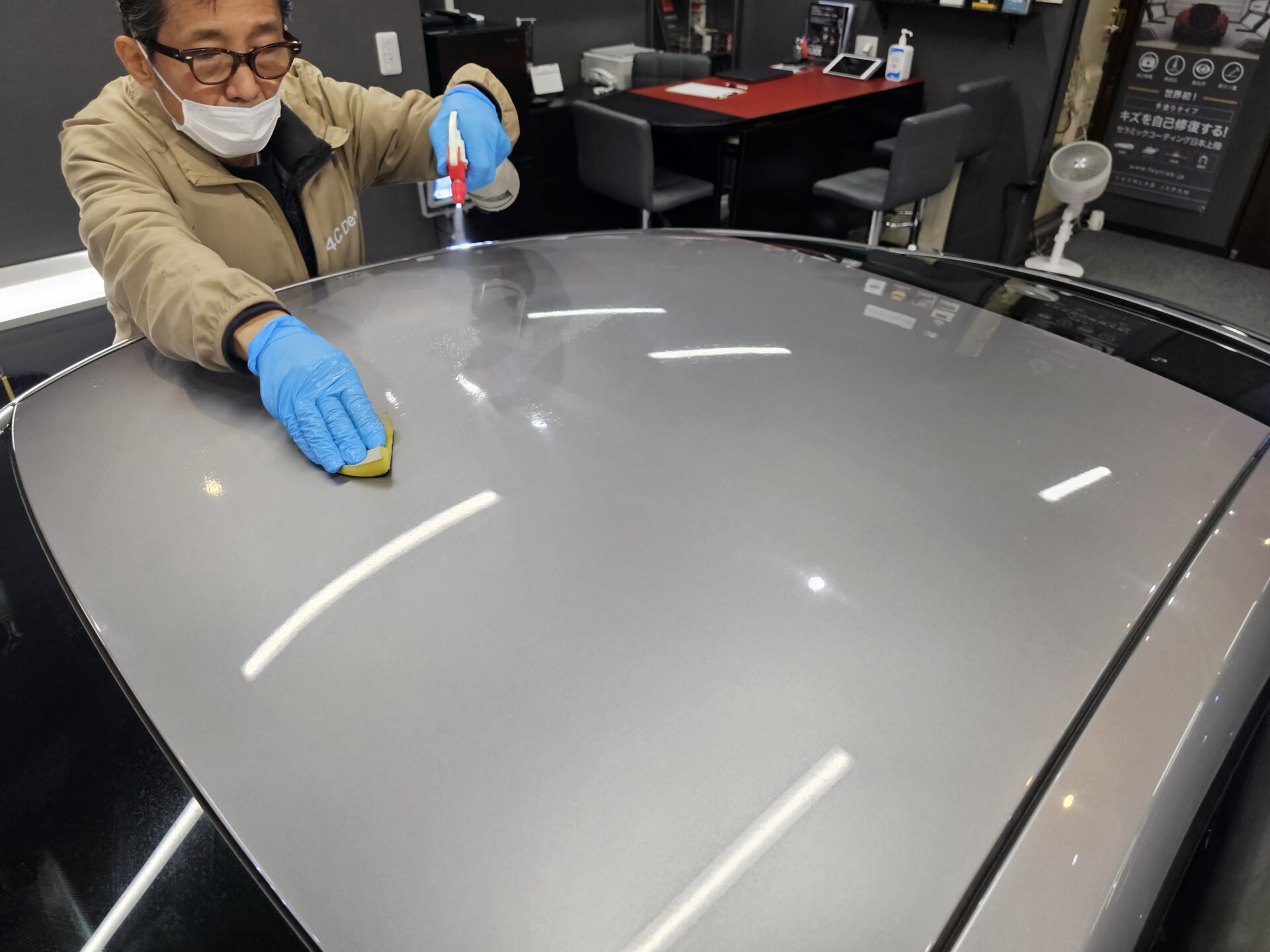 ポルシェ911GT3ツーリング(991) トラップ粘土作業 クレイバー処理