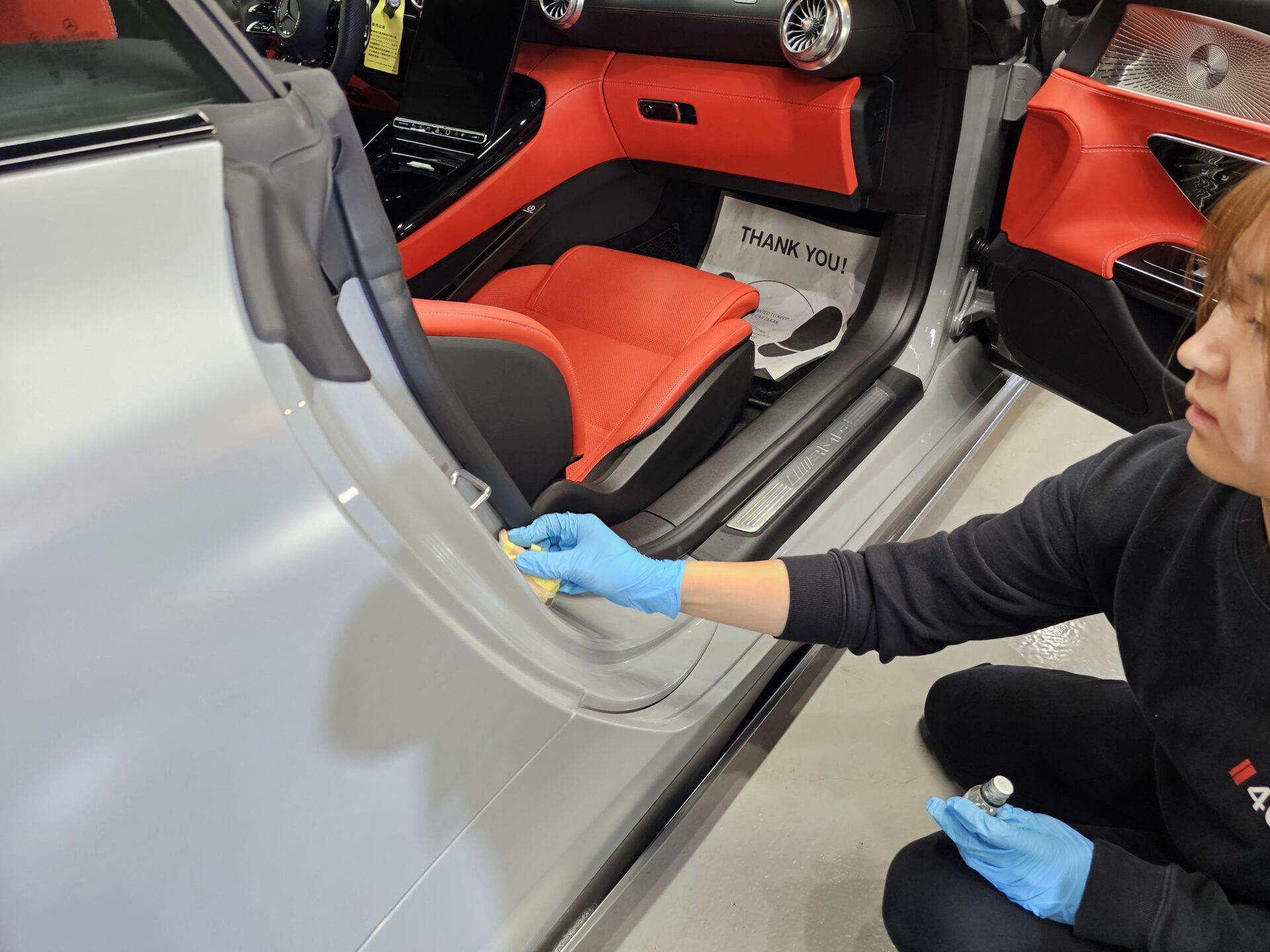 メルセデスベンツAMG SL43 アルペングレー ドア内側コーティング