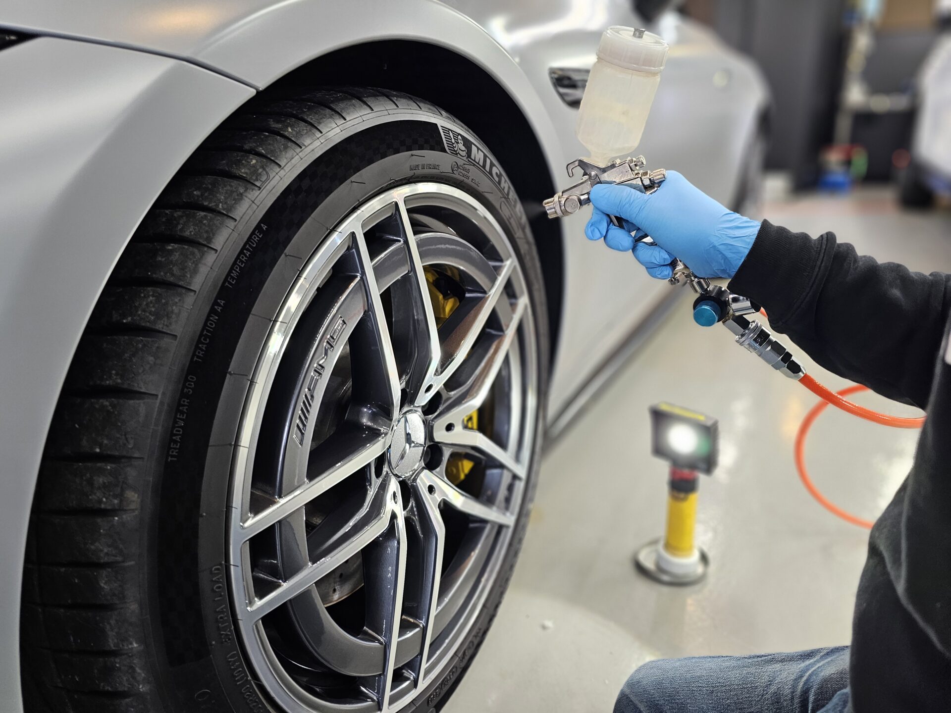 メルセデスベンツAMG SL43 アルペングレー ホイールコーティング スプレー工法