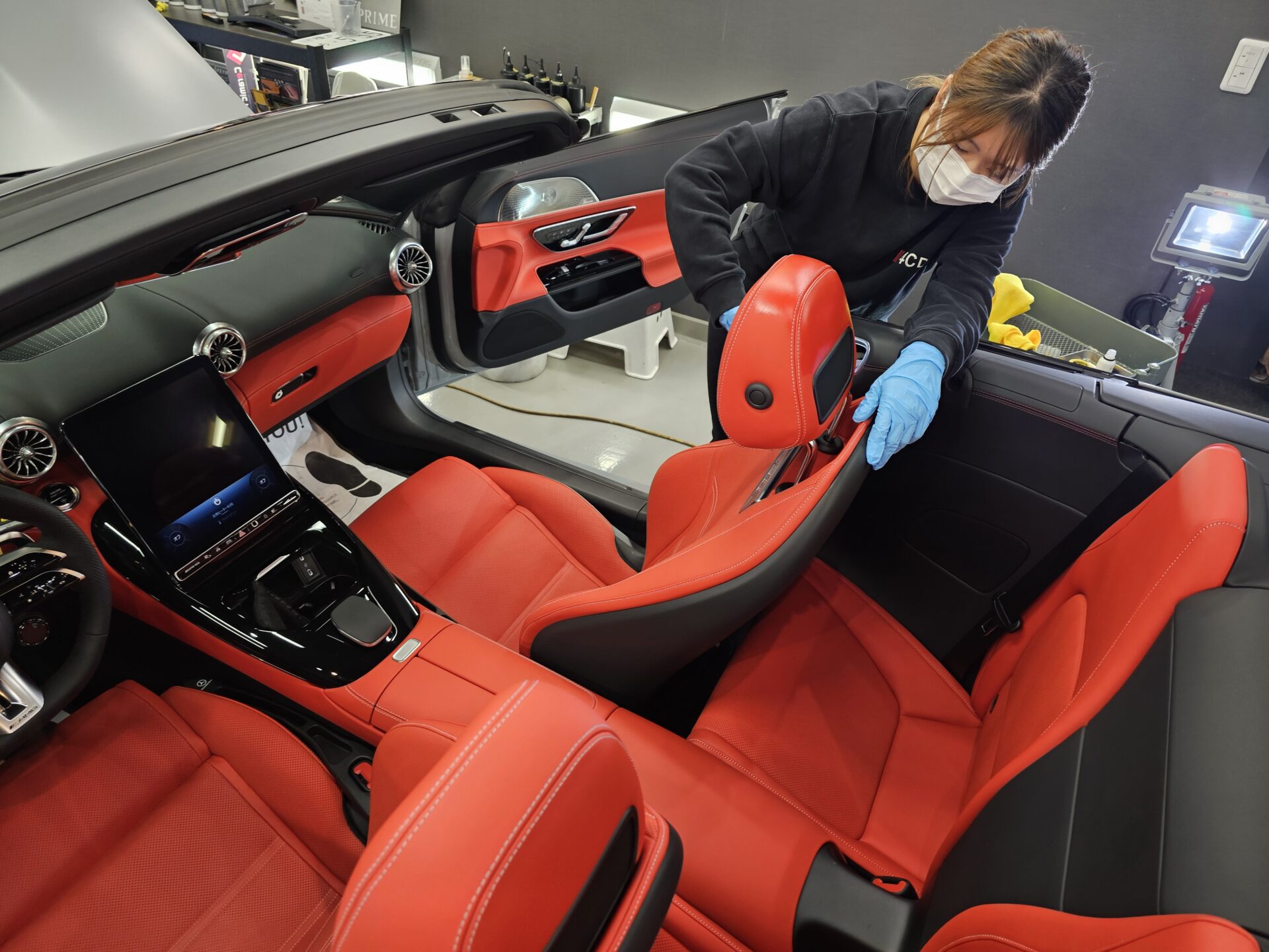 メルセデスベンツAMG SL43 アルペングレー レザーコーティング