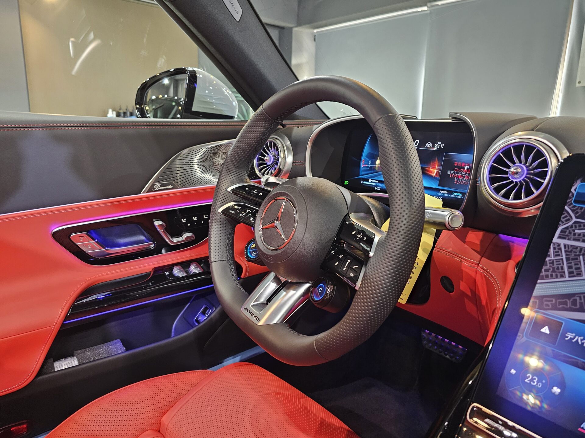 メルセデスベンツAMG SL43 アルペングレー レザーハンドルコーティング