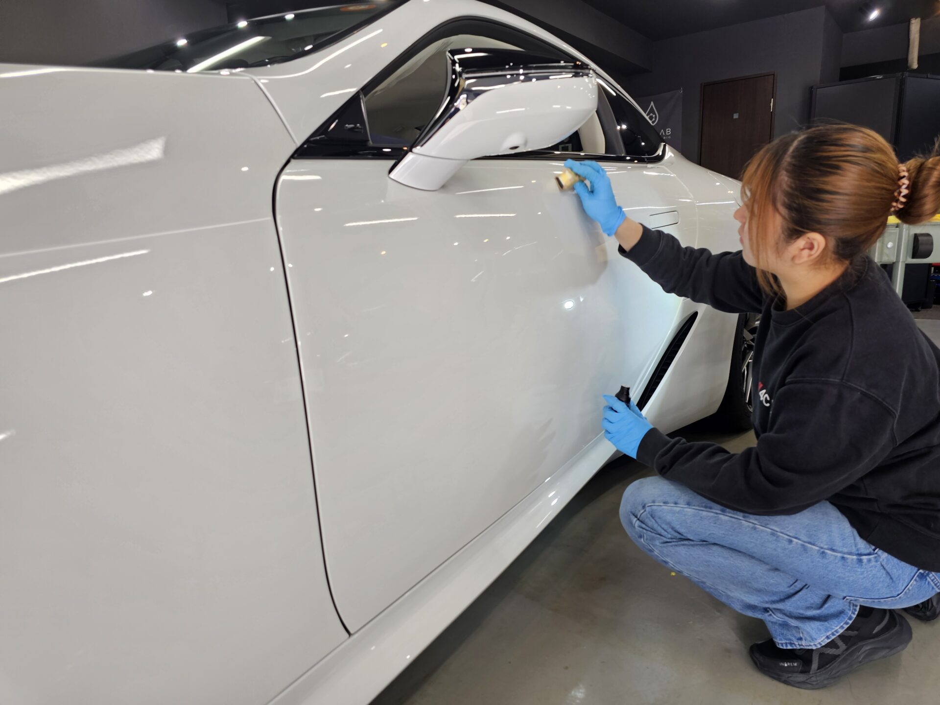 レクサスLC500クーペ 4Cプレミアムボディコーティング施工風景