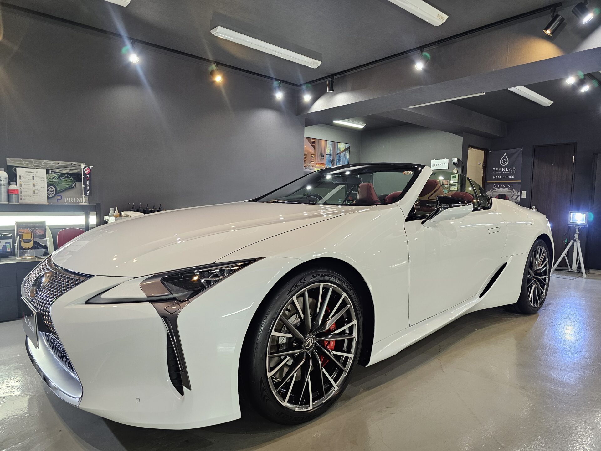 レクサスLC500コンバーチブル最終モデル FEYNLAB HEALPLUSセラミックコーティング