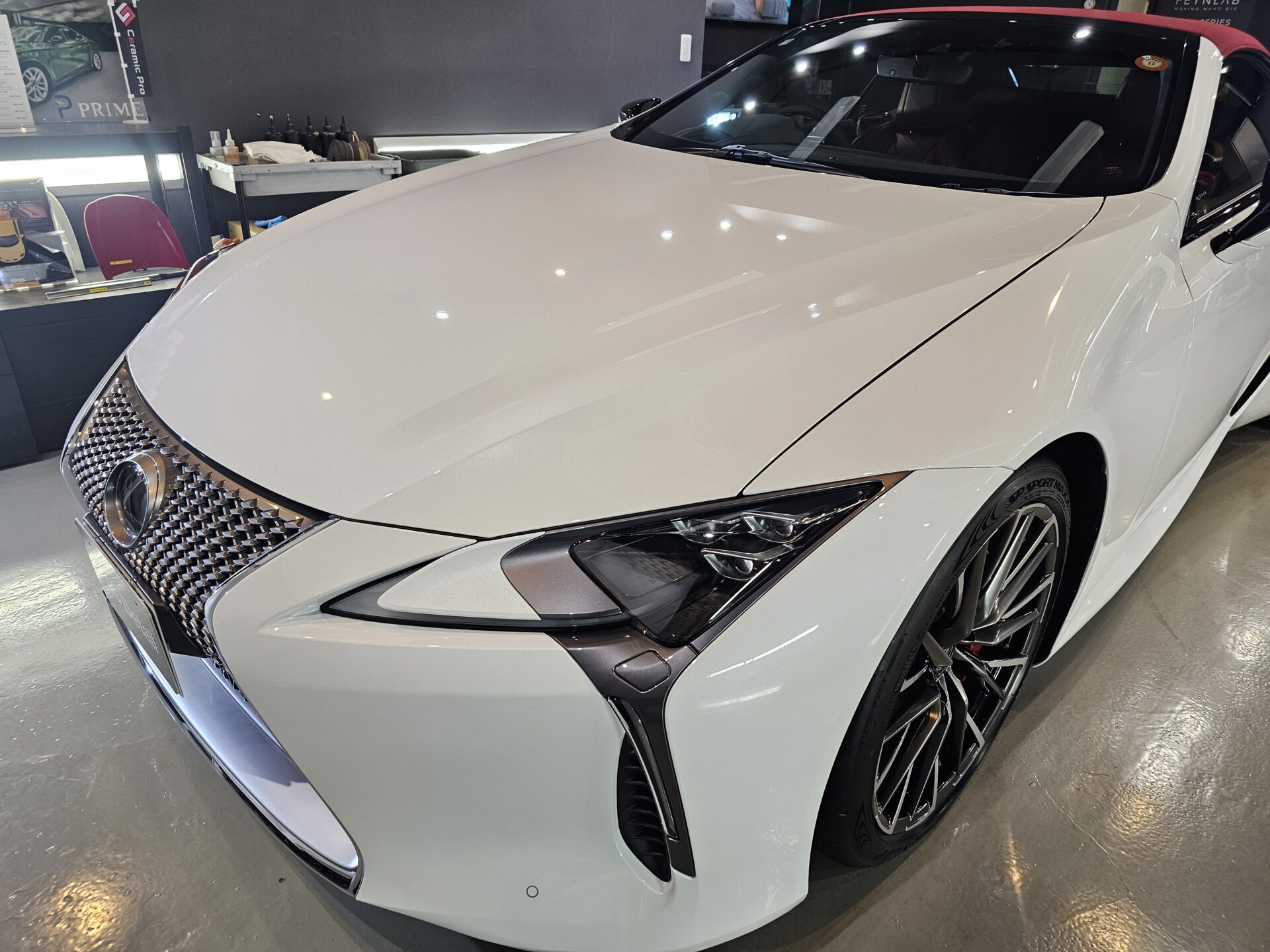 レクサスLC500コンバーチブル最終モデル FEYNLABヒールプラスセラミックコーティング艶