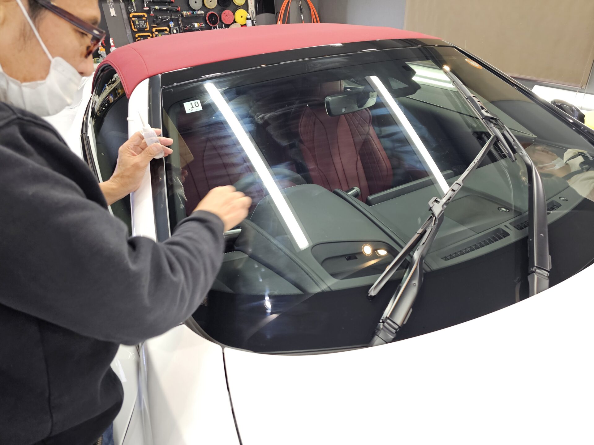 レクサスLC500コンバーチブル最終モデル フロントガラスコーティング塗布