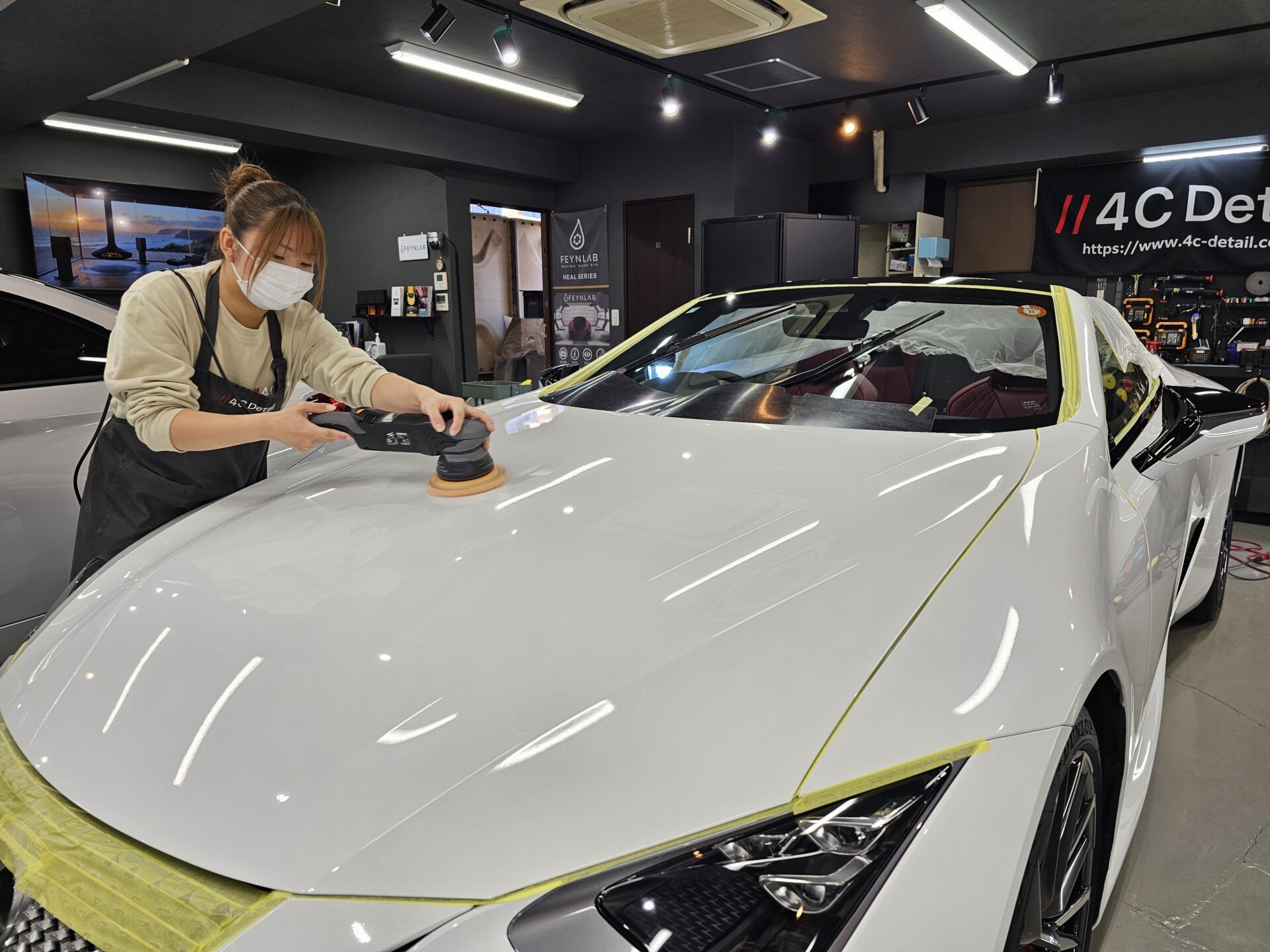 レクサスLC500コンバーチブル最終モデル 磨き 研磨 下地処理