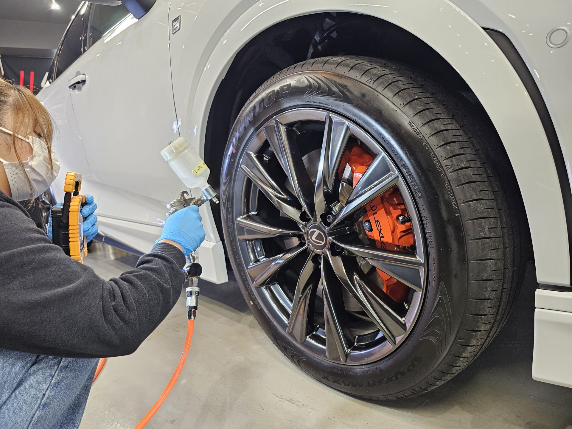 年次改良新型レクサスRX350 ホイールコーティング吹付