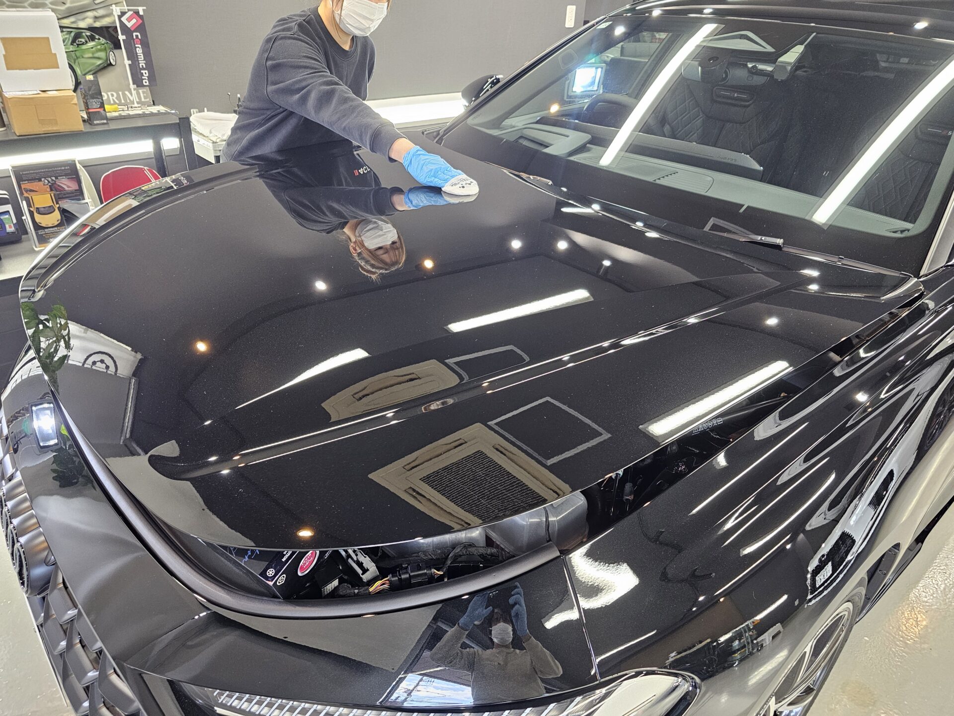 新型アウディA5アバント 新車 GTECHNIQセラミックコーティング塗布