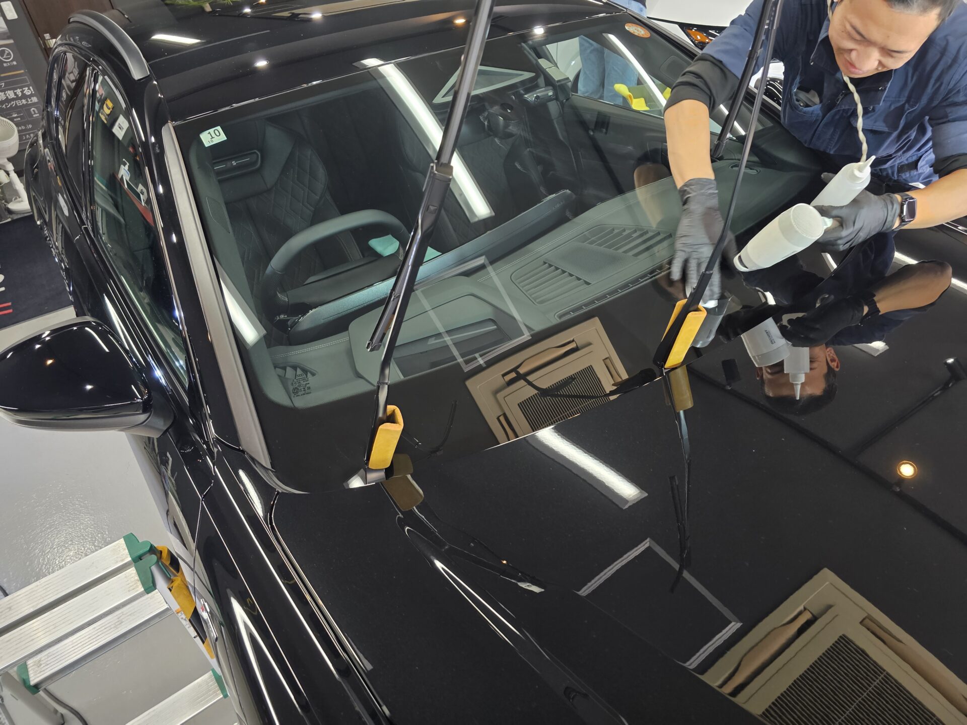 新型アウディA5アバント 新車 スリックフロントガラスコーティング塗布