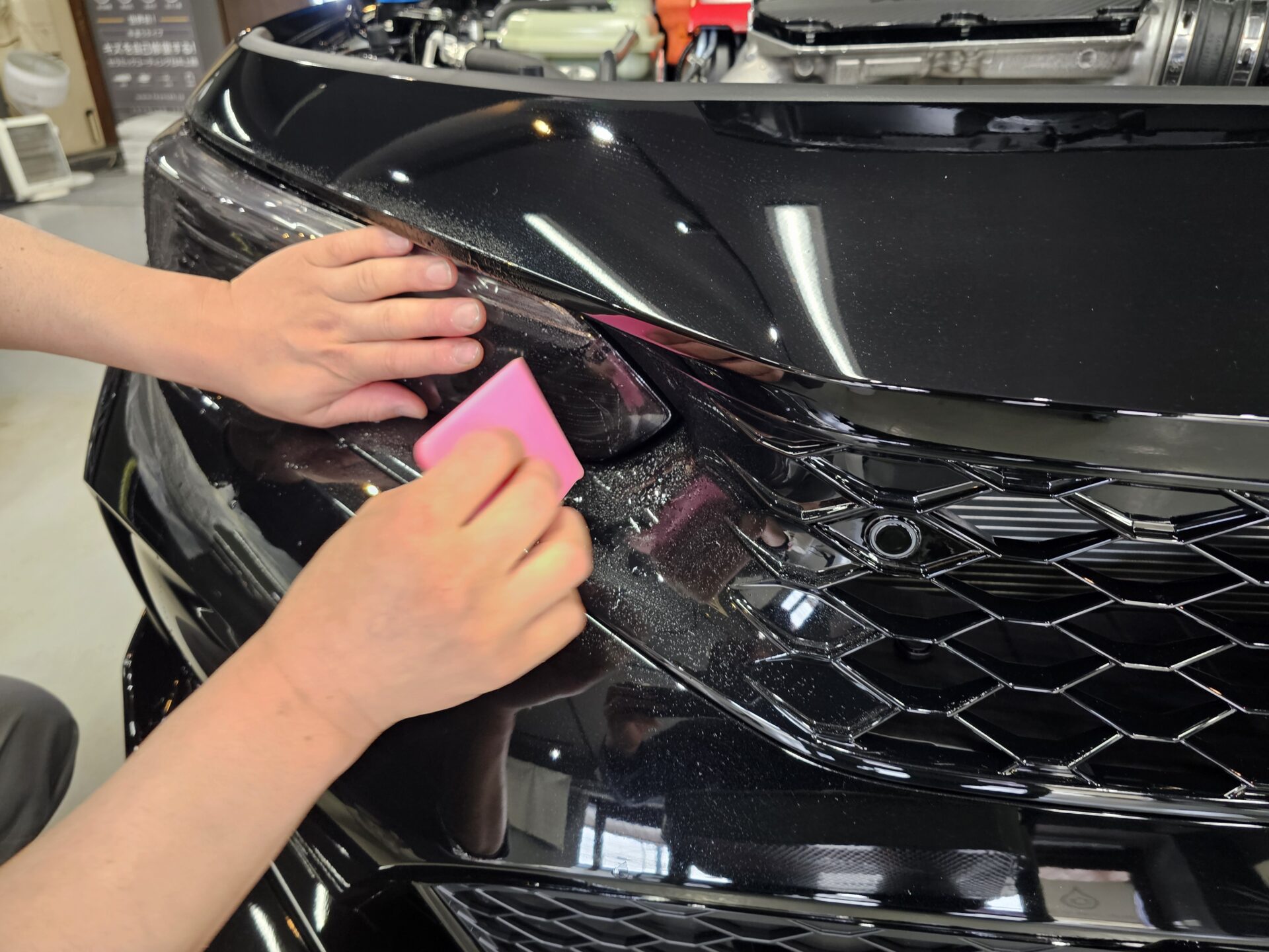 ホンダシビックタイプR FL5 ヘッドライトスモークプロテクションフィルム施行