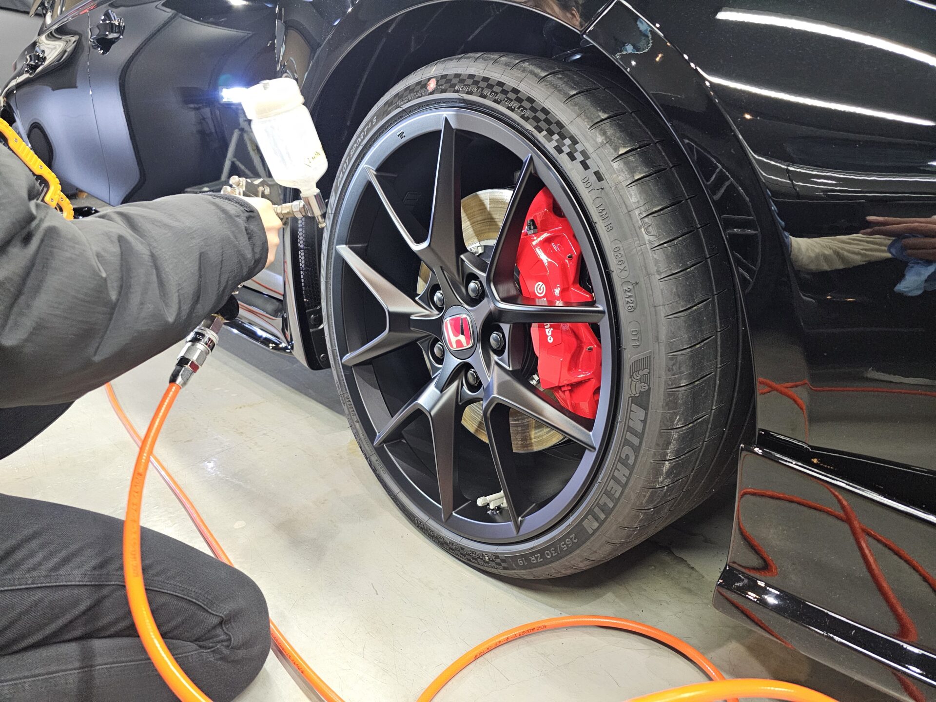 ホンダシビックタイプR FL5 マットホイールコーティング施工