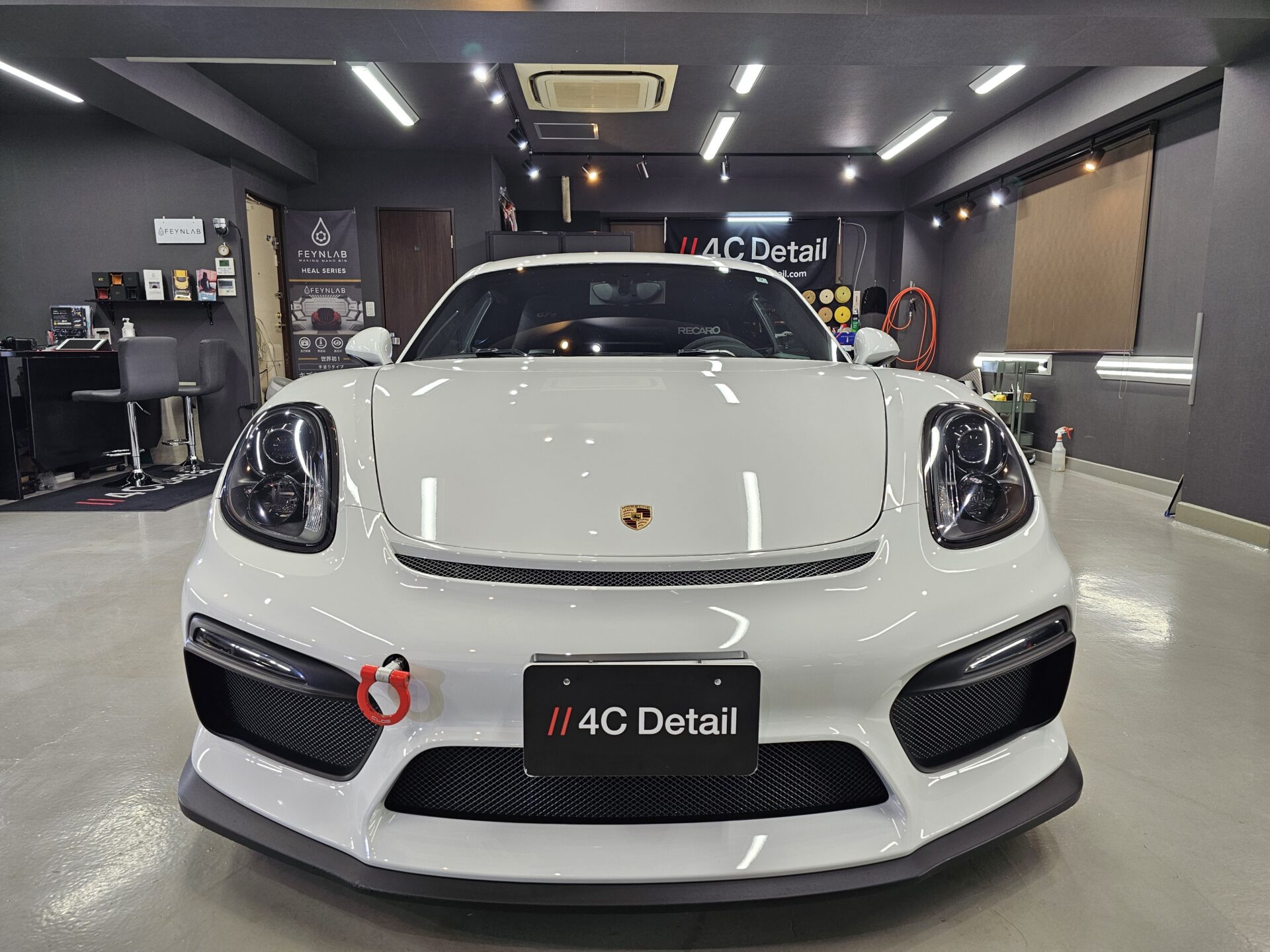 ポルシェ981ケイマンGT4 GTECHNIQクリスタルセラムBLACKセラミックコーティング