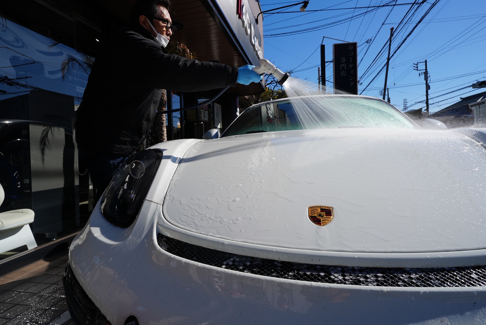 ポルシェ981ケイマンGT4 洗車