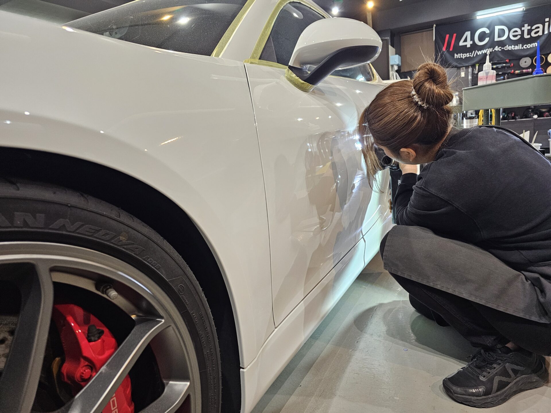 ポルシェ981ケイマンGT4 磨き 下地処理