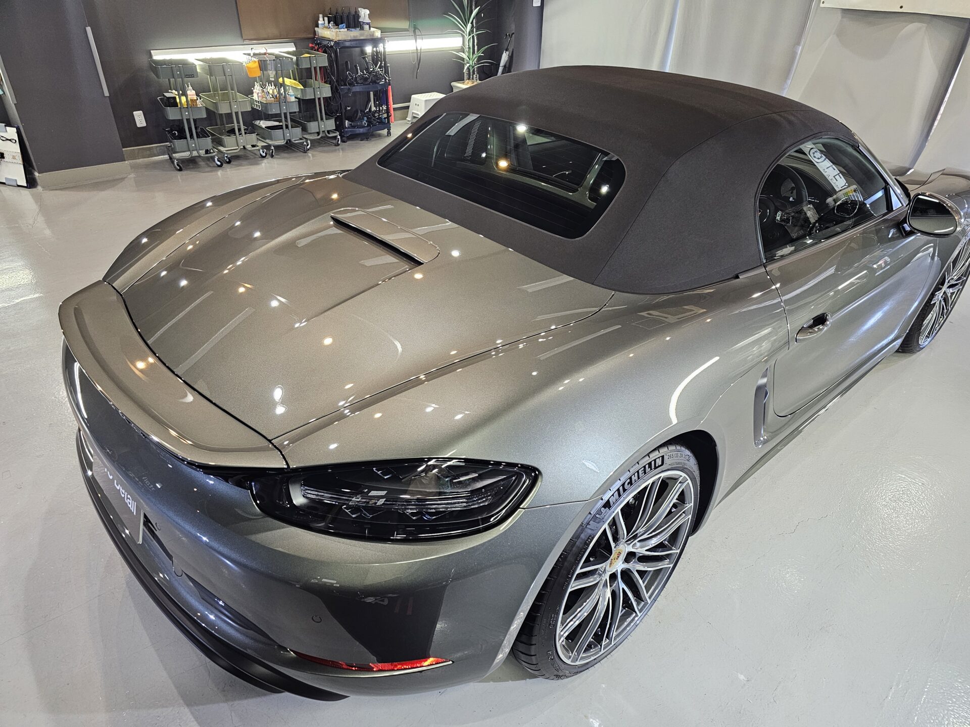 ポルシェ718ボクスターGTS4.0 アベンチュリングリーン GECHNIQセラミックコーティング 認定施工店