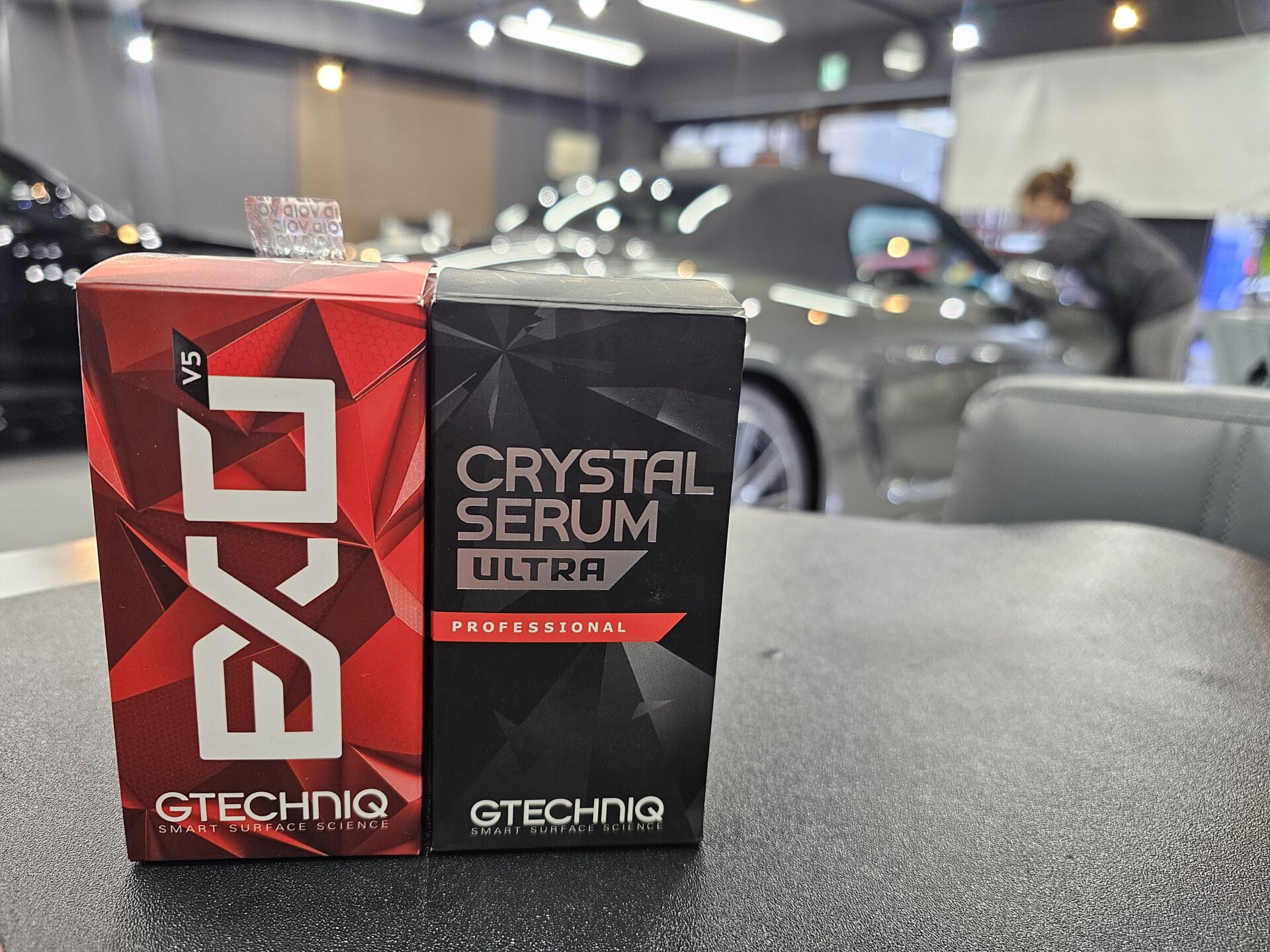 ポルシェ718ボクスターGTS4.0 アベンチュリングリーン GTECHNIQ CRYSTALSERUM BLACK