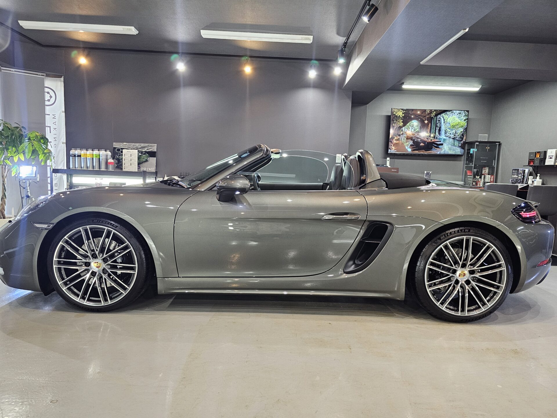 ポルシェ718ボクスターGTS4.0 アベンチュリングリーン GTECHNIQセラミックコーティング 横浜